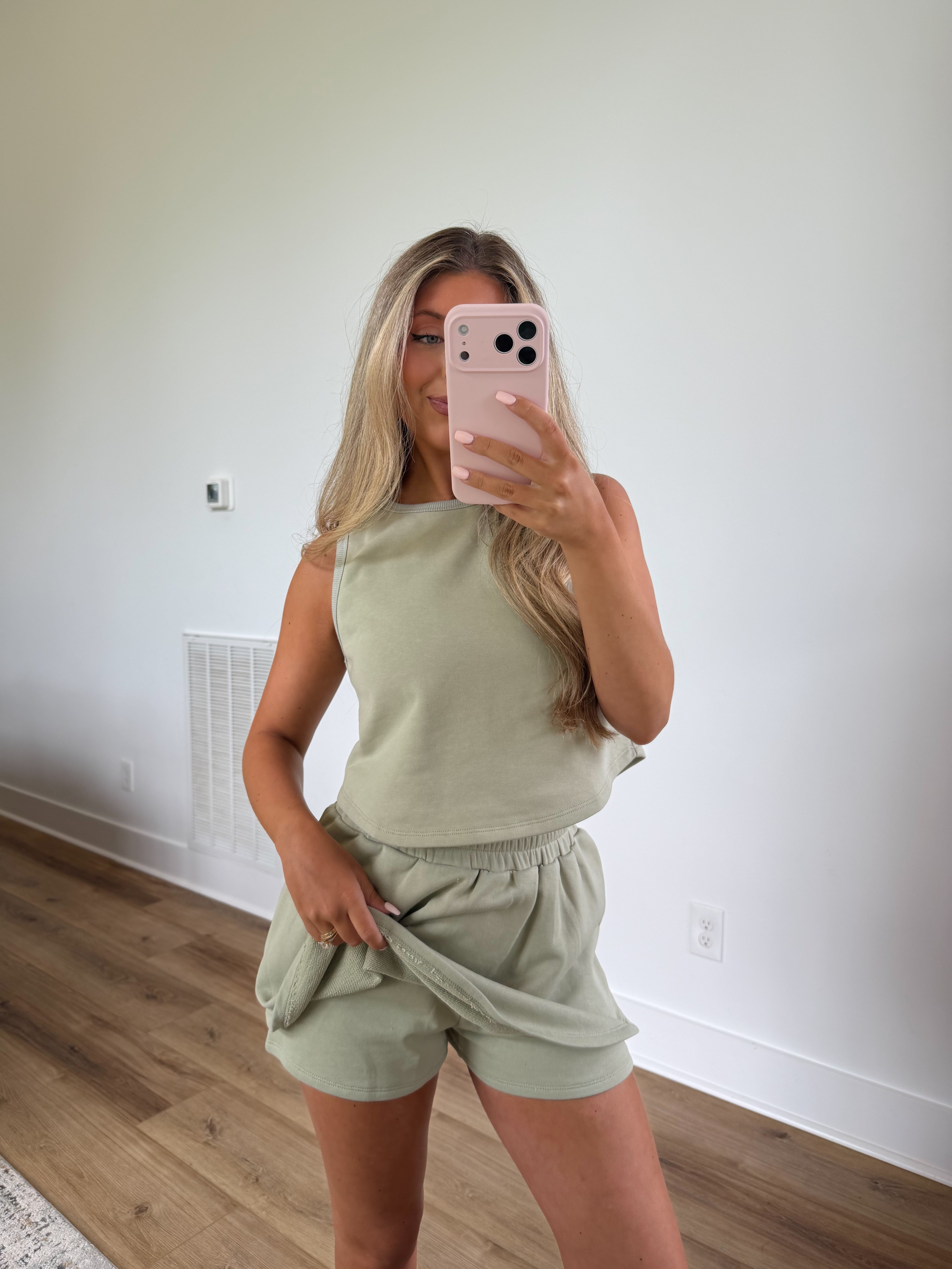 Lived in Skort Set (Pistachio)