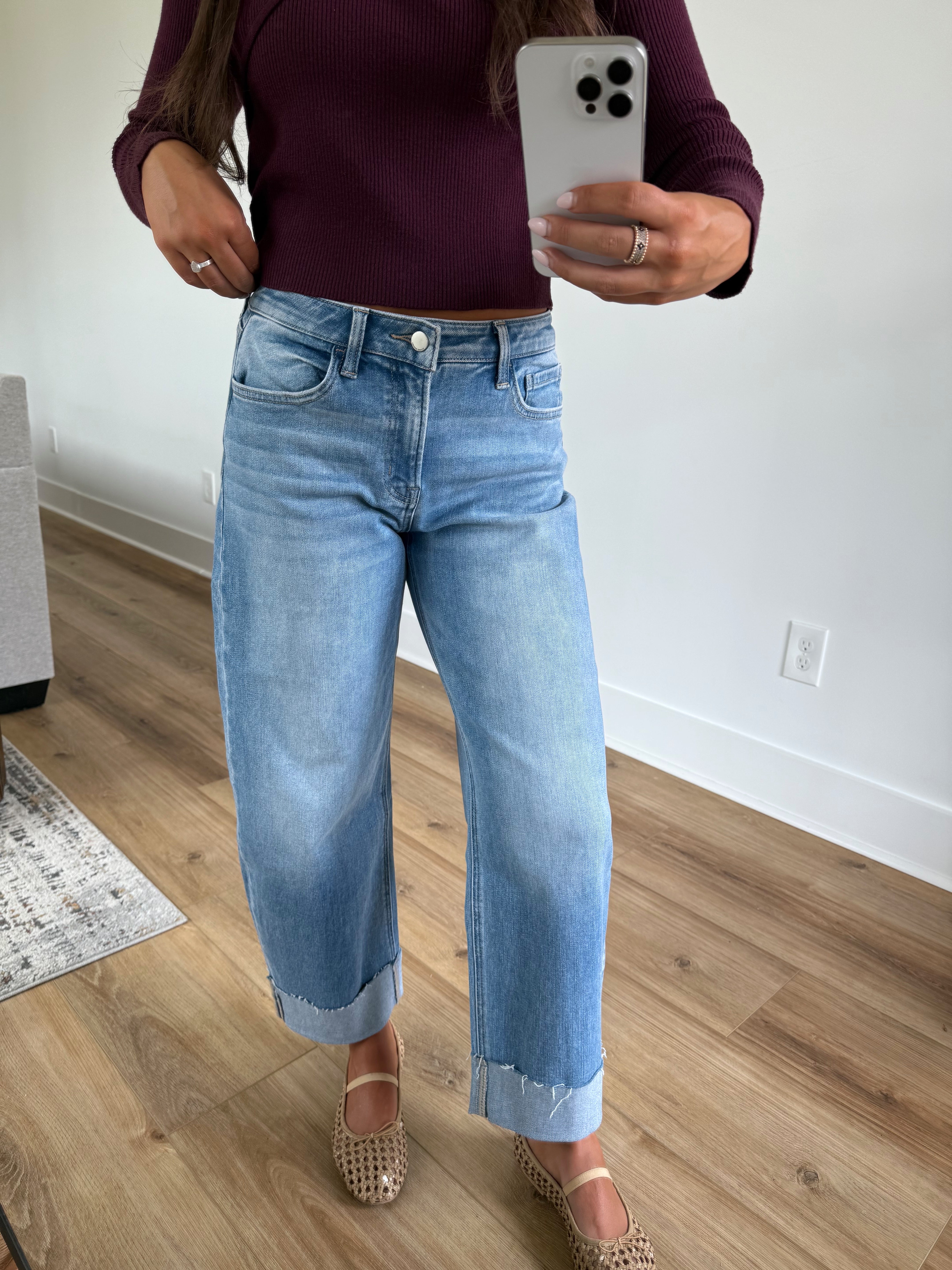 Cuffed Barrel Jeans
