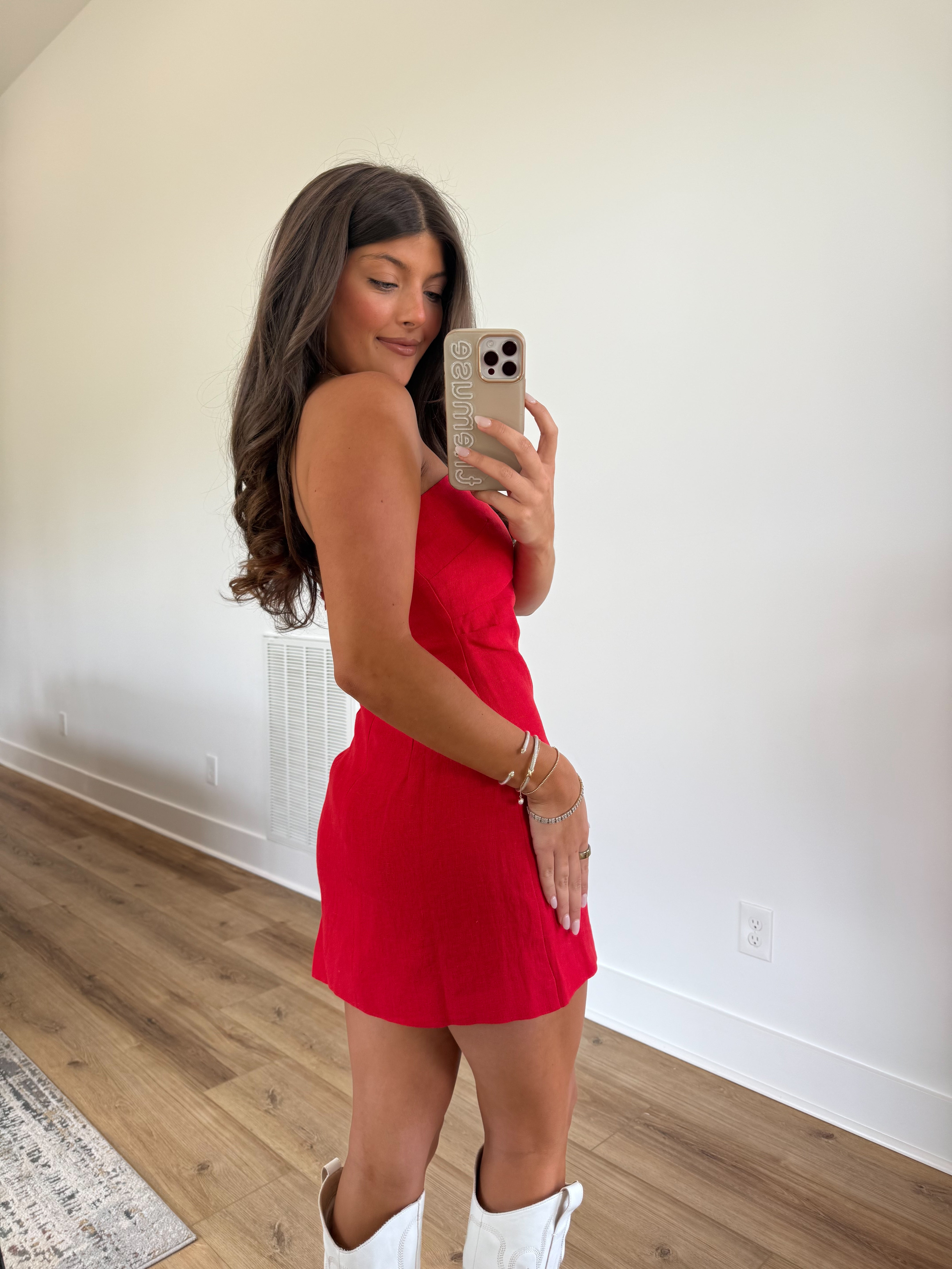 Red Linen Dress