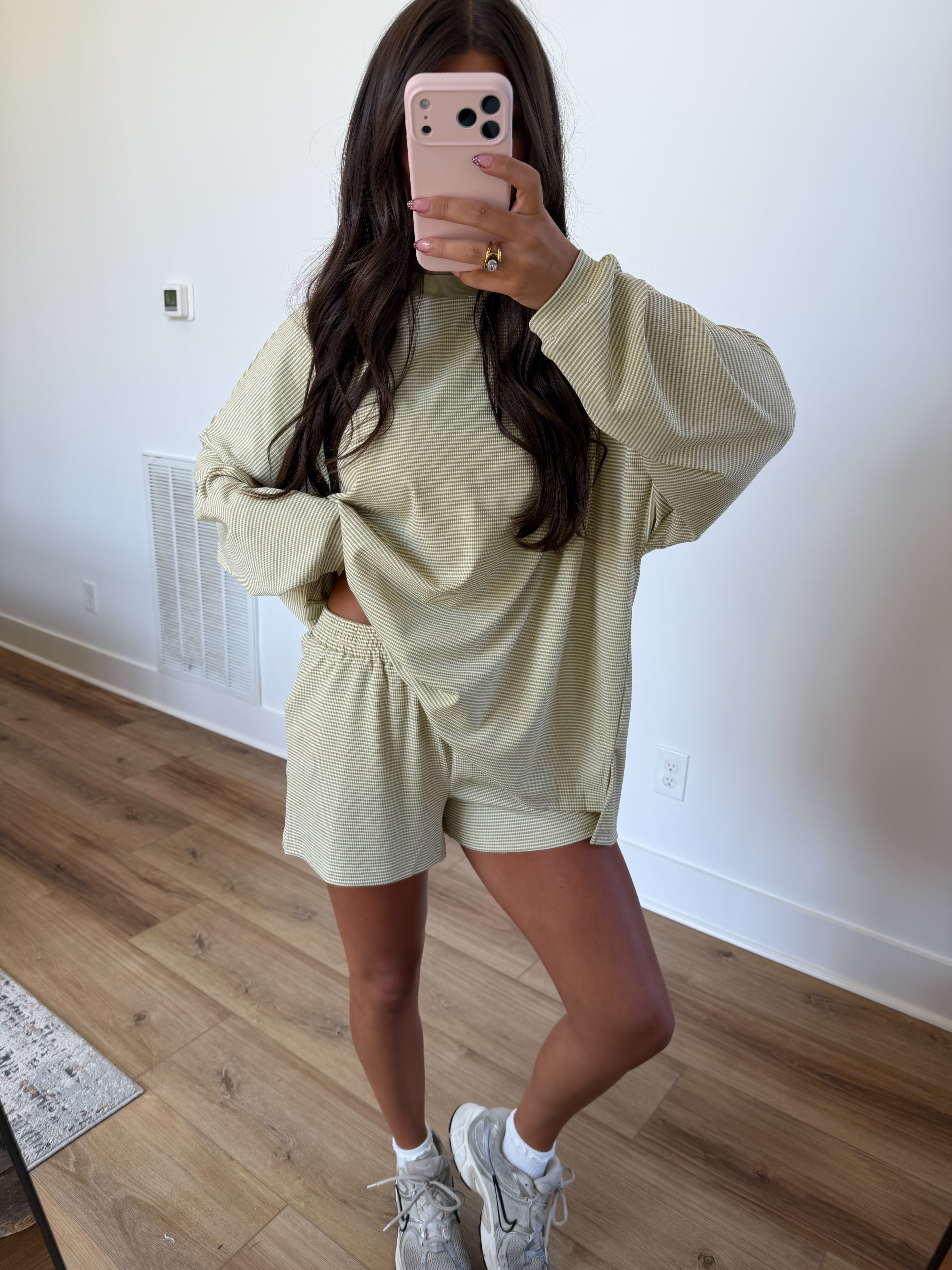 The Frankie Stripe SHORTS (Matcha)