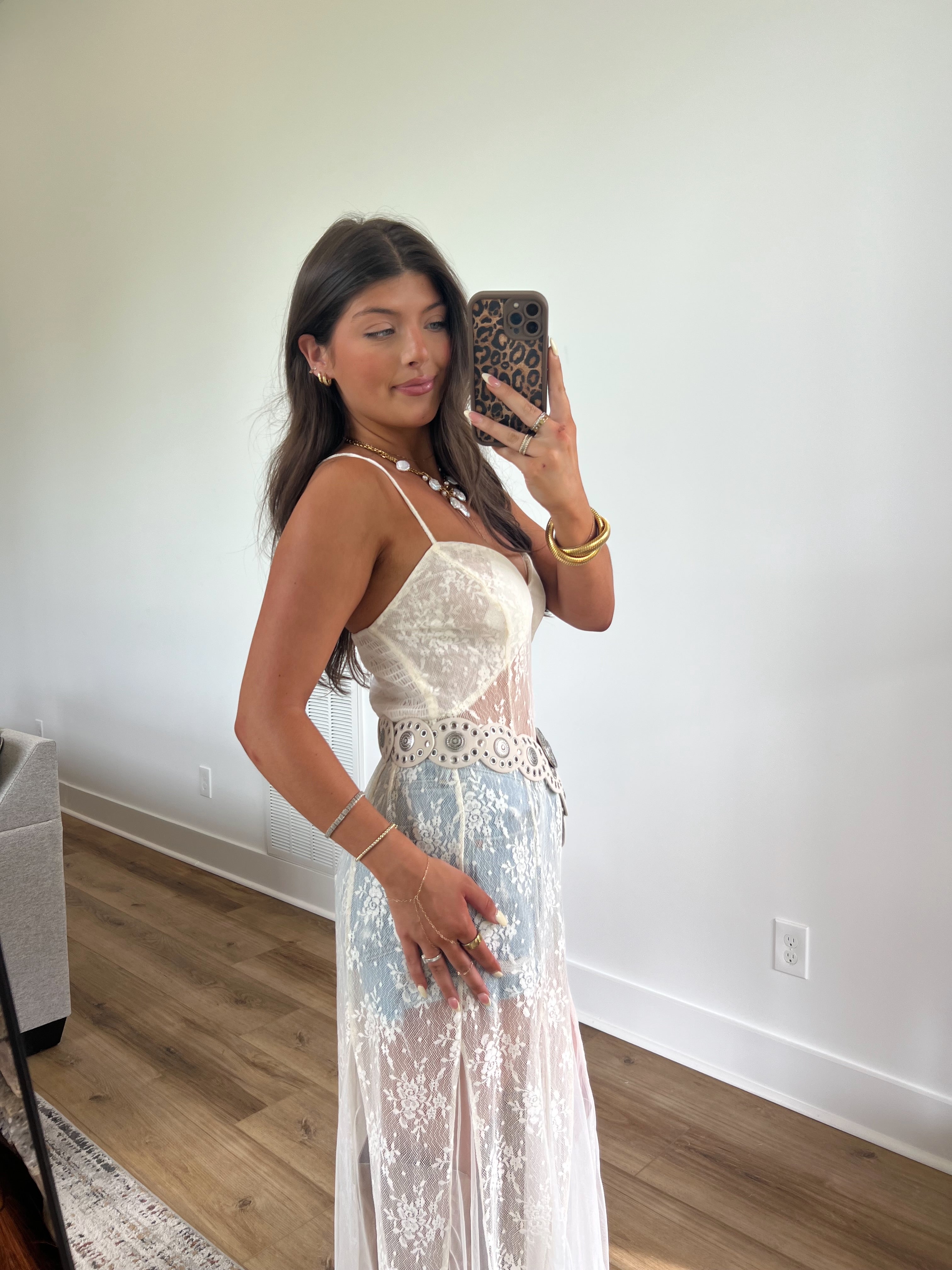 Sheer Lace Layering Top (Cream)
