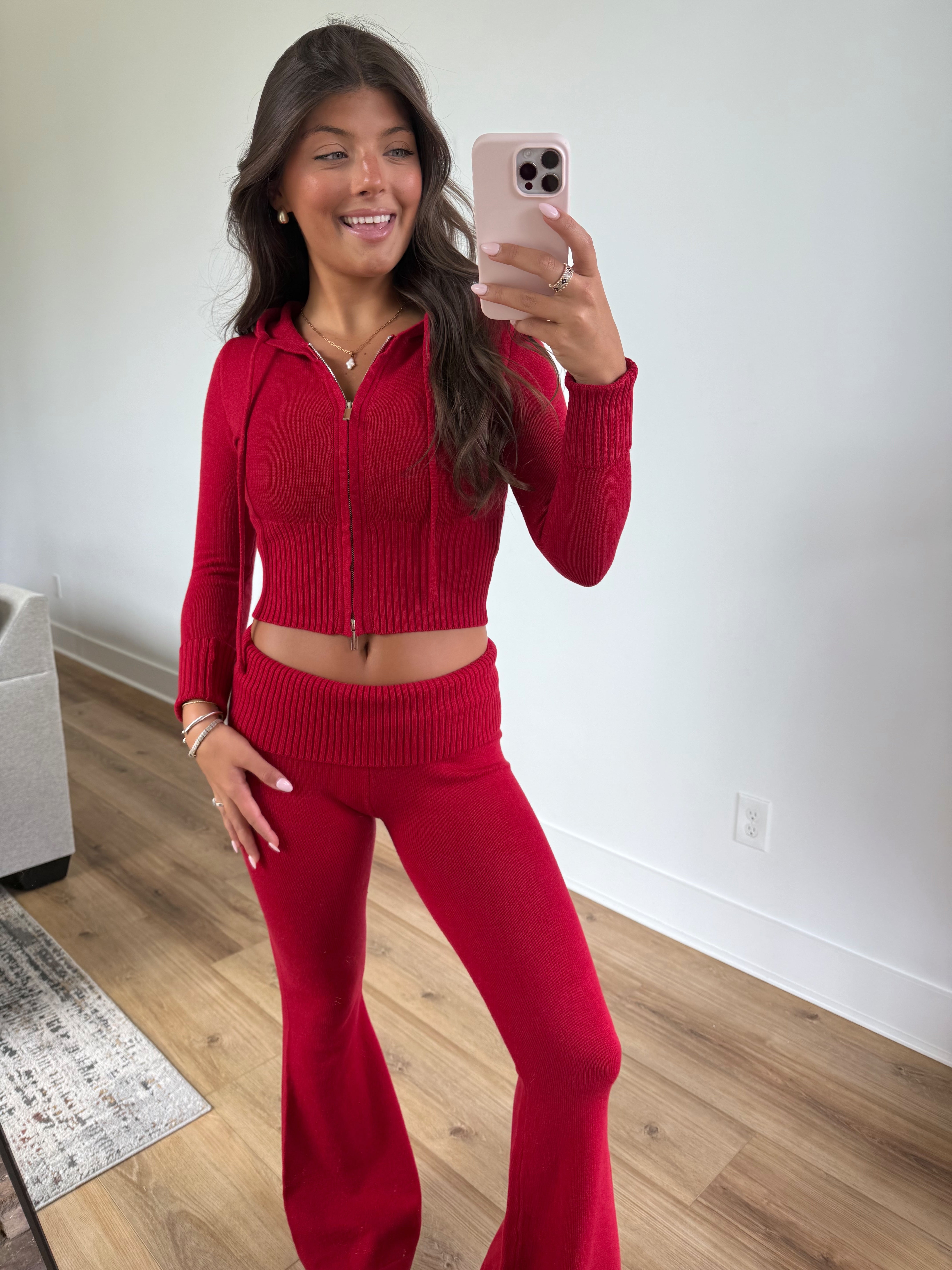 Cherry Knit Foldover Set