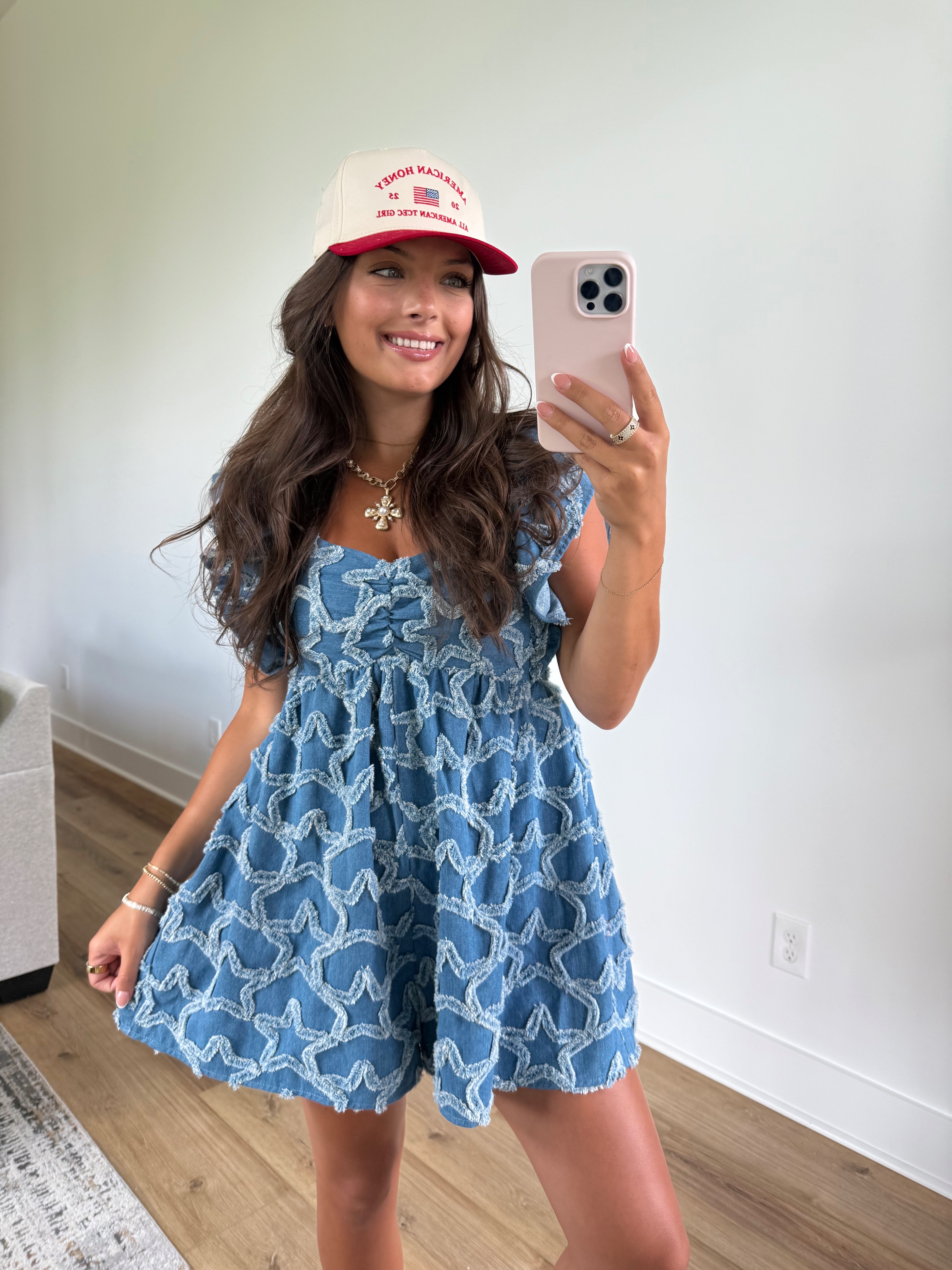 Star Girl Summer Denim Romper