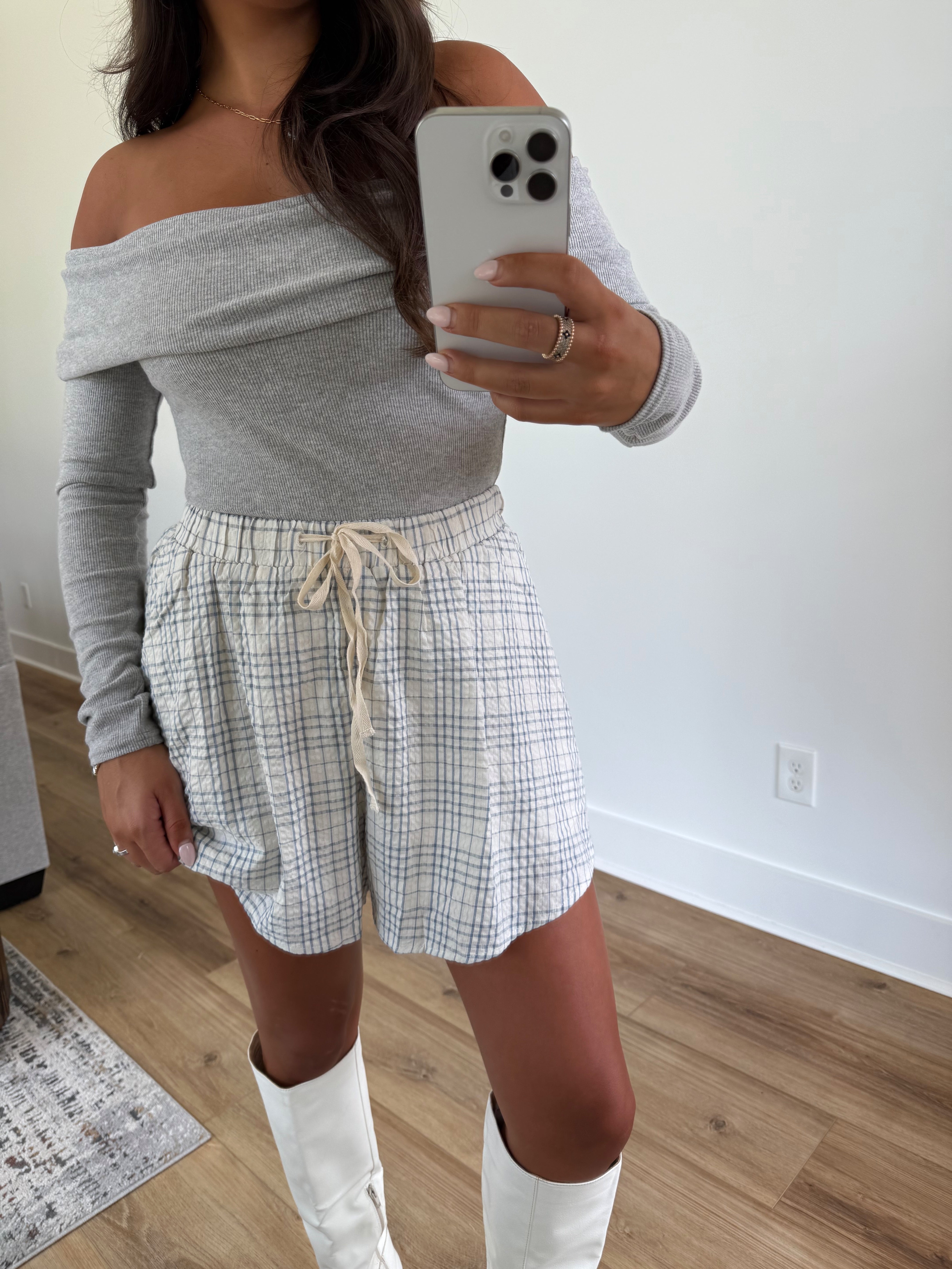 Darcy Gingham Shorts (Blue/Cream)
