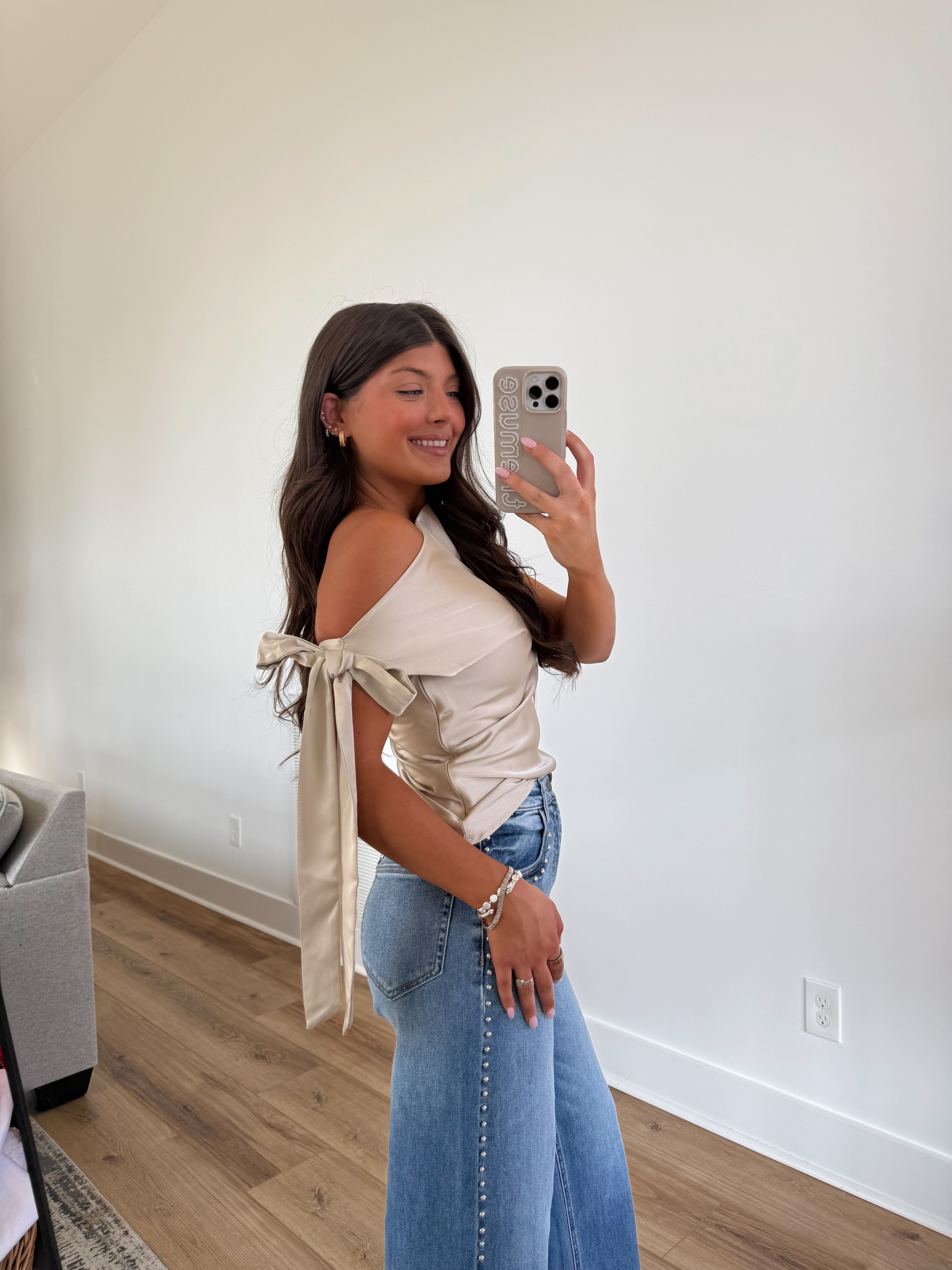 The Satin Bow Sleeve Top