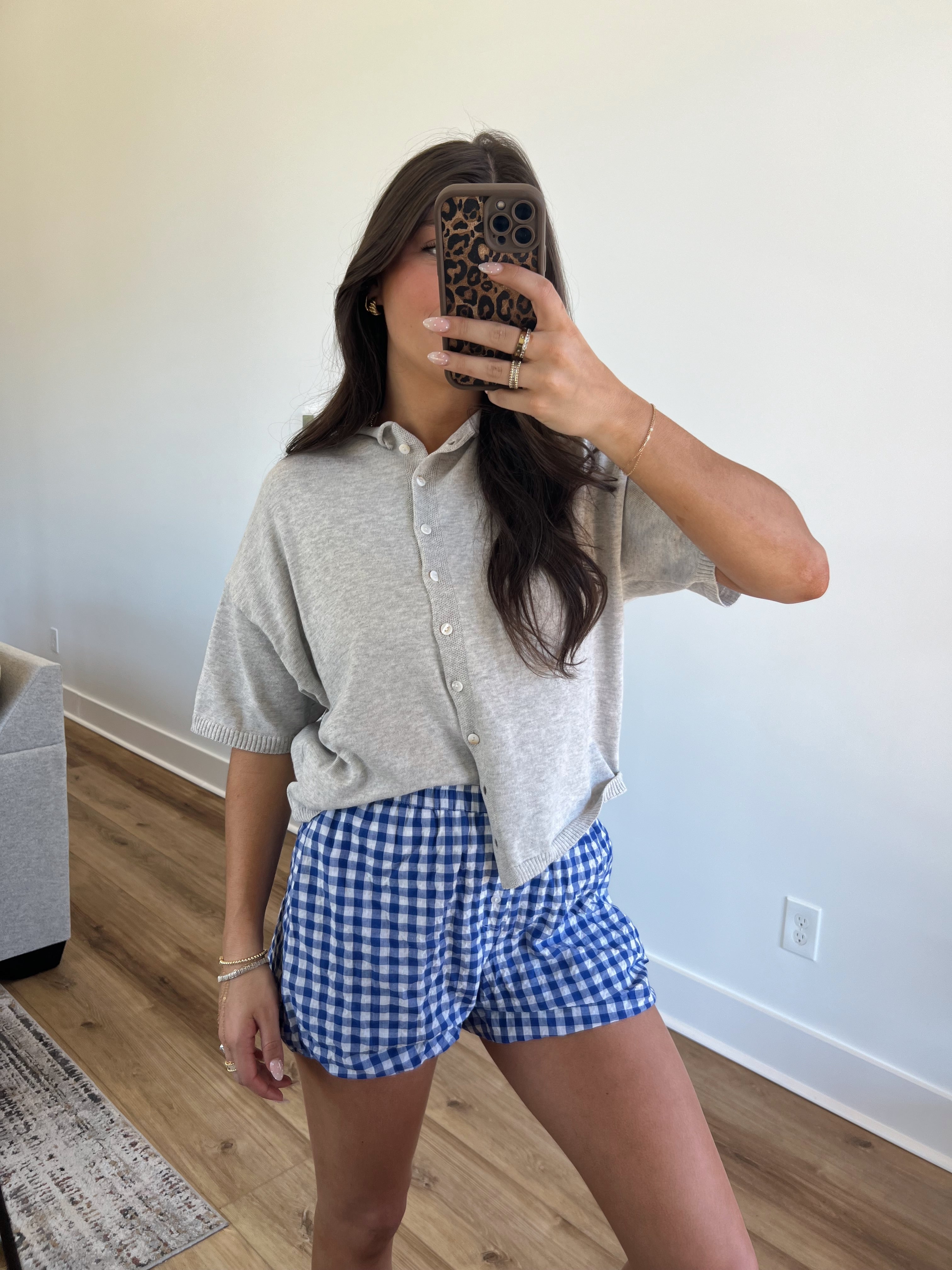 Blue Gingham Bubble Boxer Shorts
