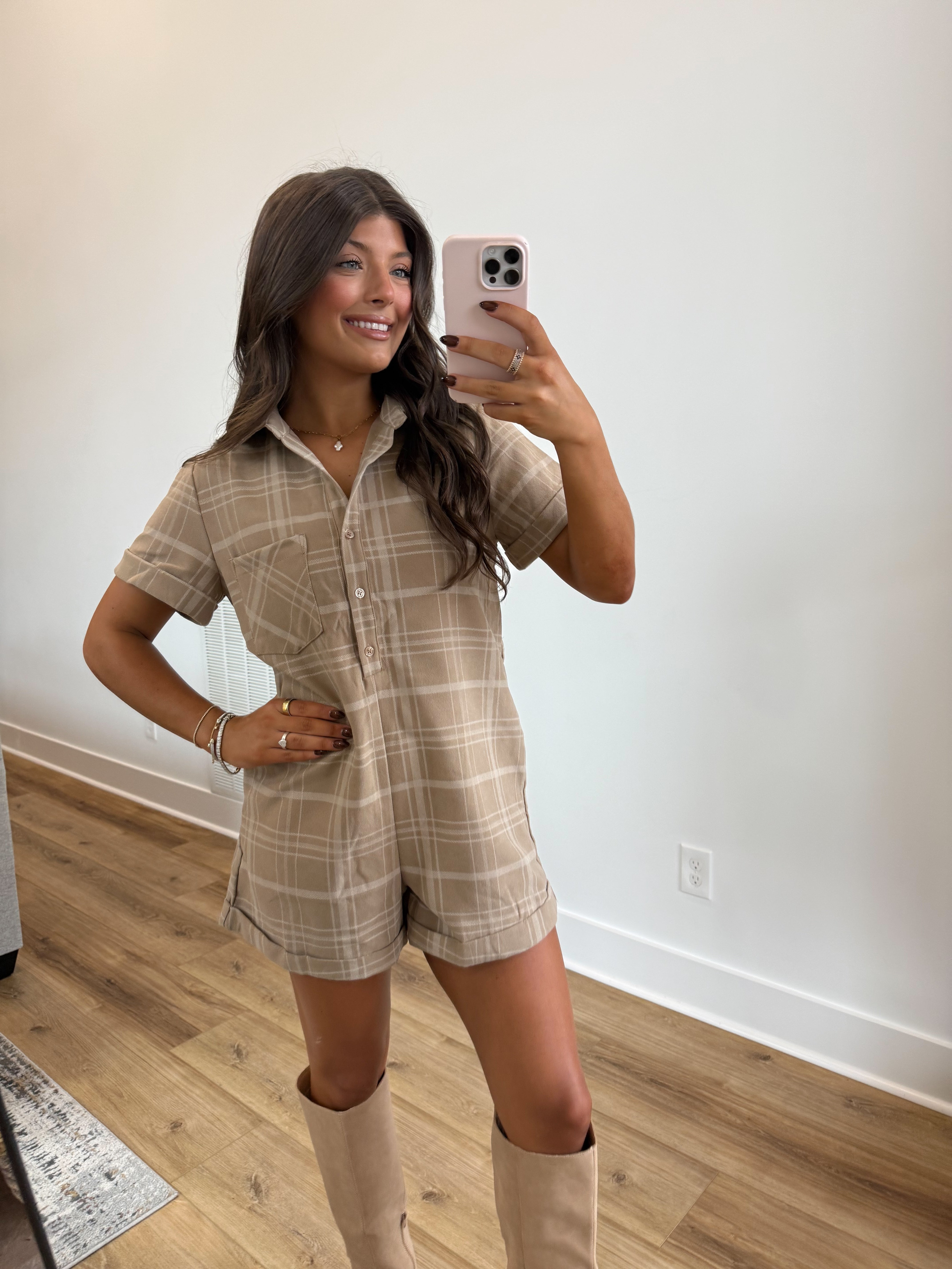 Cream Country Roads Romper