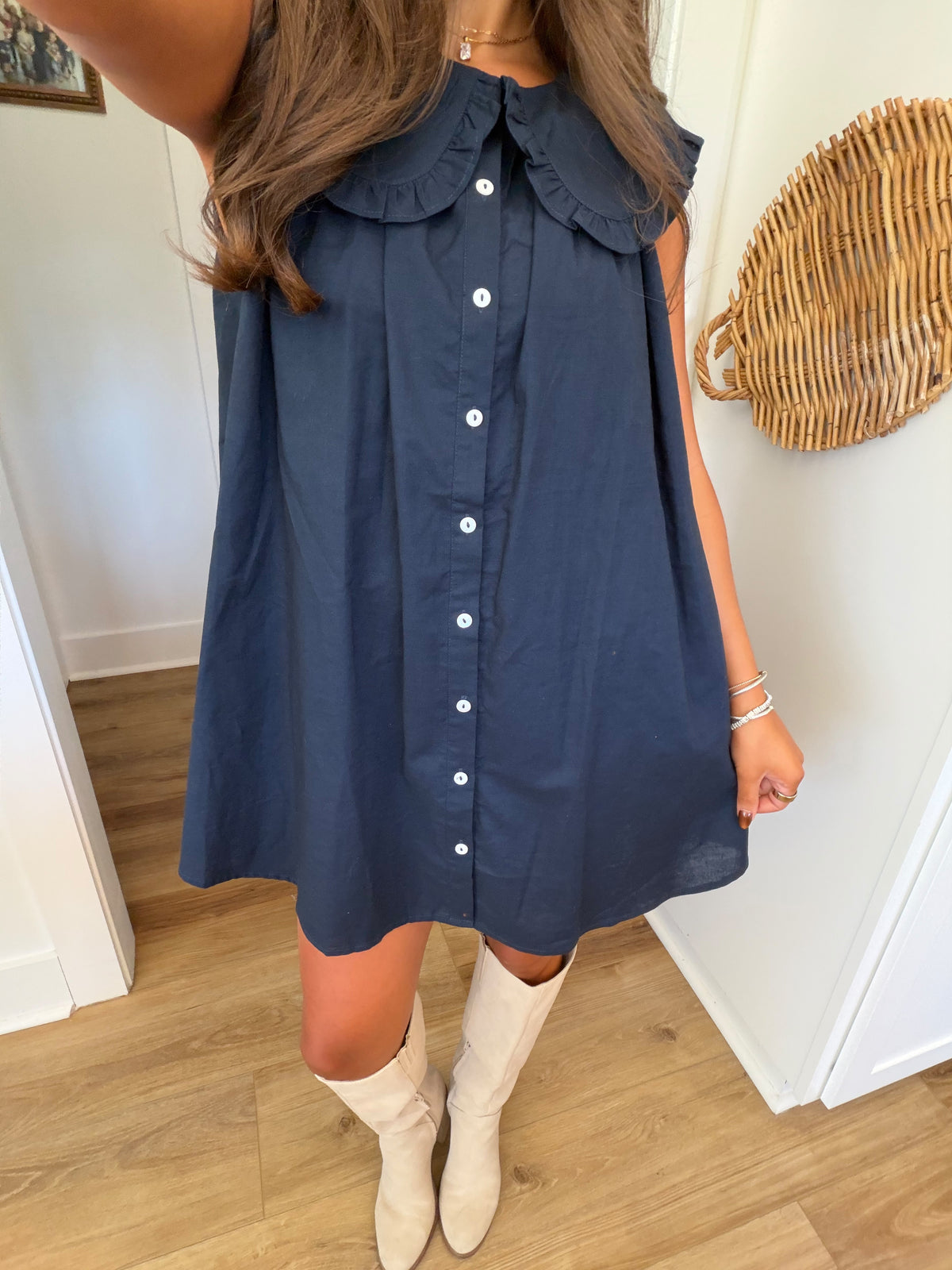 Nazy Peter Pan Collar Mini Dress