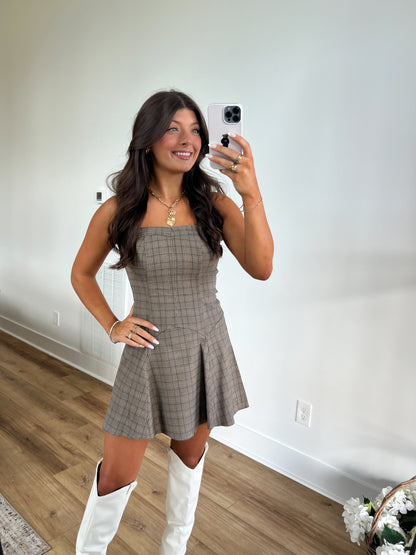 Plaid A-Line Mini Dress