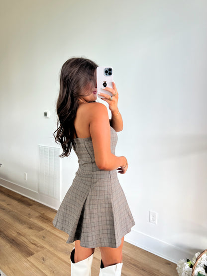 Plaid A-Line Mini Dress