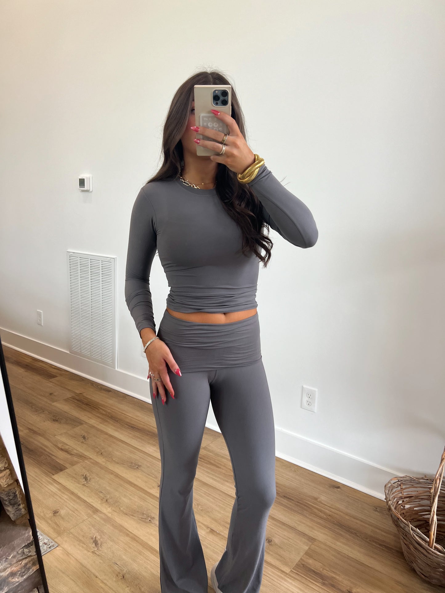 Princess Grey Fold Over Leggings Set