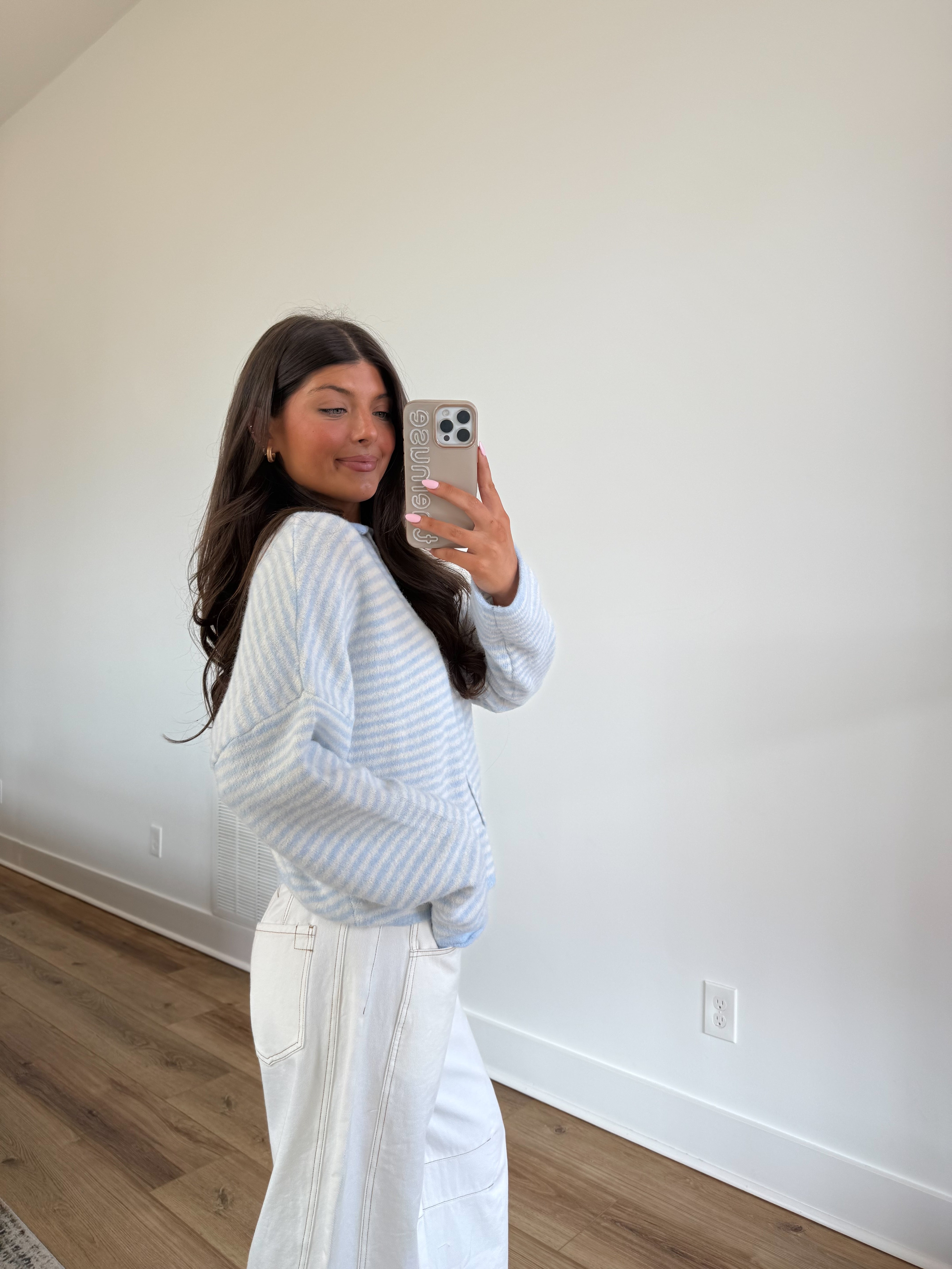 Best Dress Cardigan (Baby Blue Stripes)