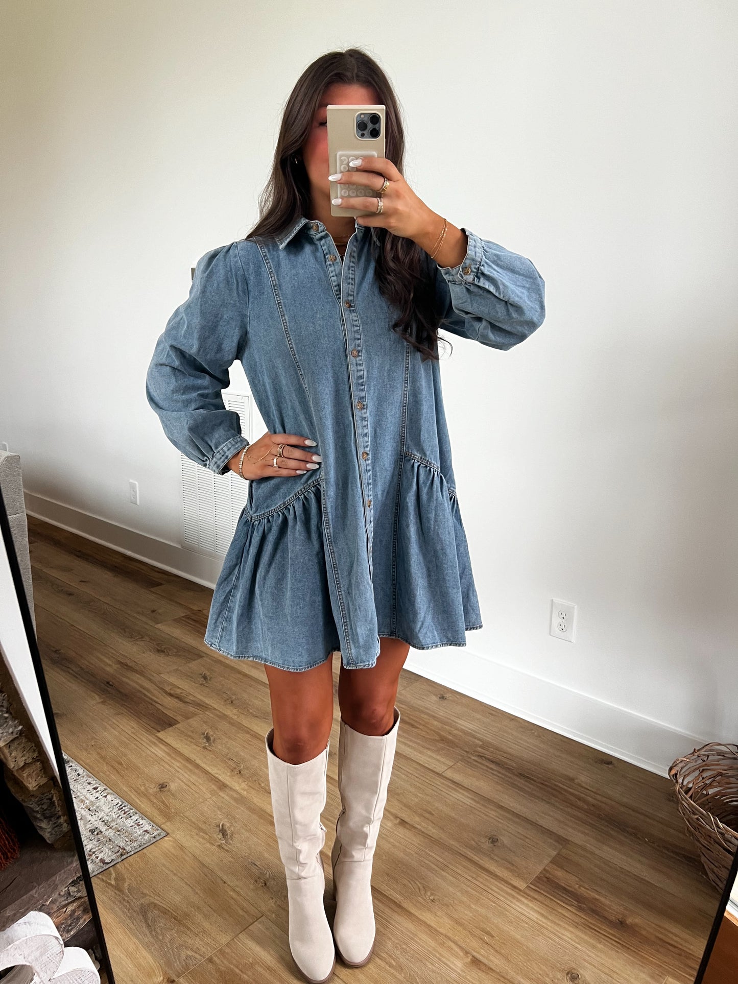 Denim Button Up Dress