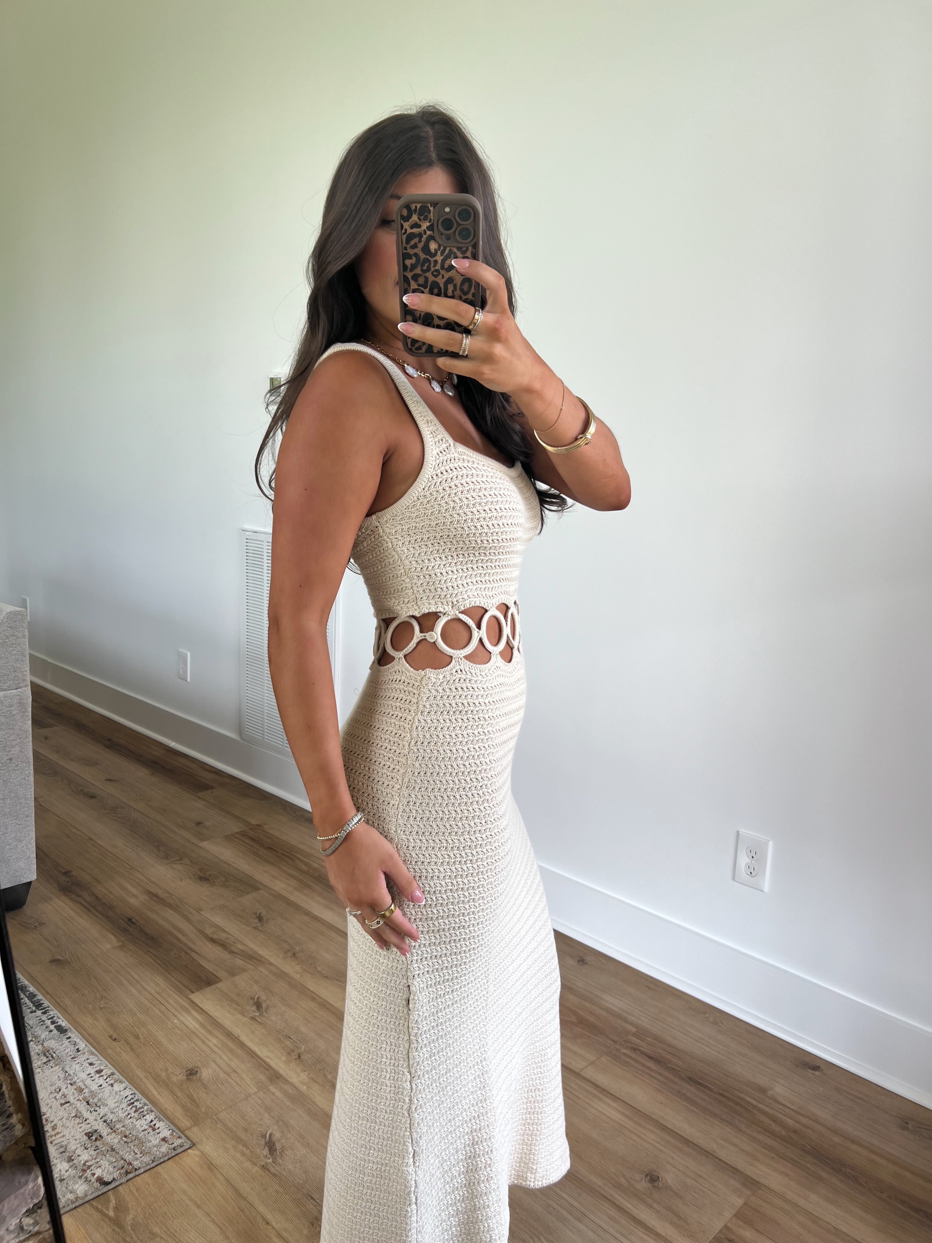 Sun-Kissed Crochet Midi Dress