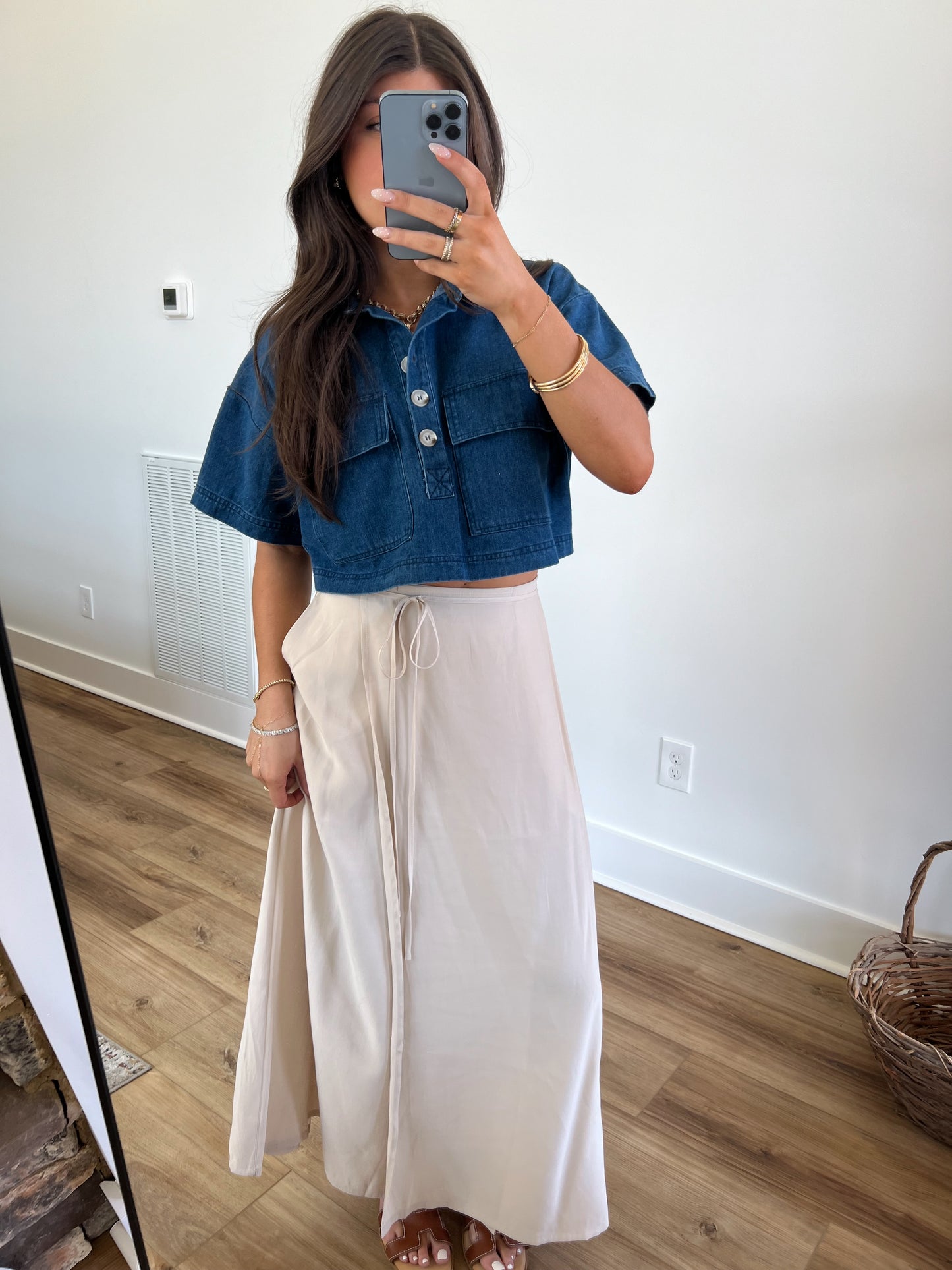 Denim Lunch Spot Top