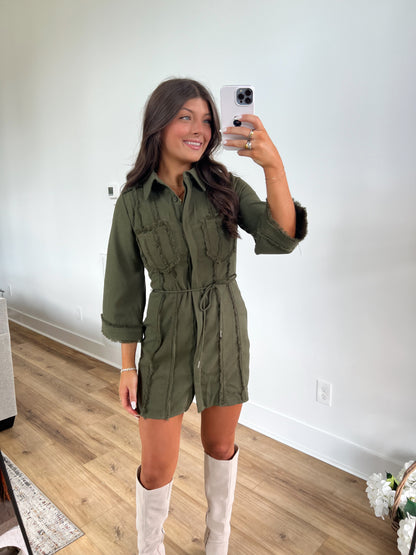 Green Frill Mini Dress