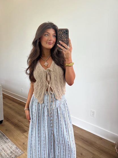 Ella Crochet Tank (Tan)
