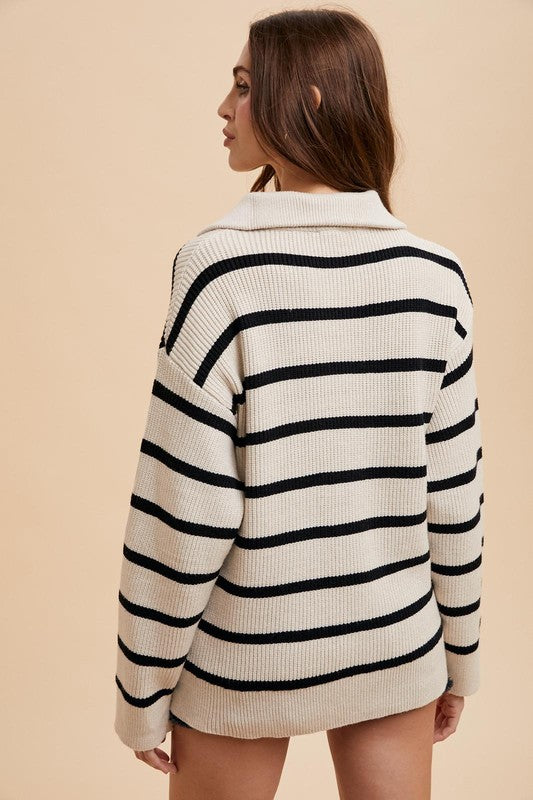 Stripe Cozy Knit Pullover