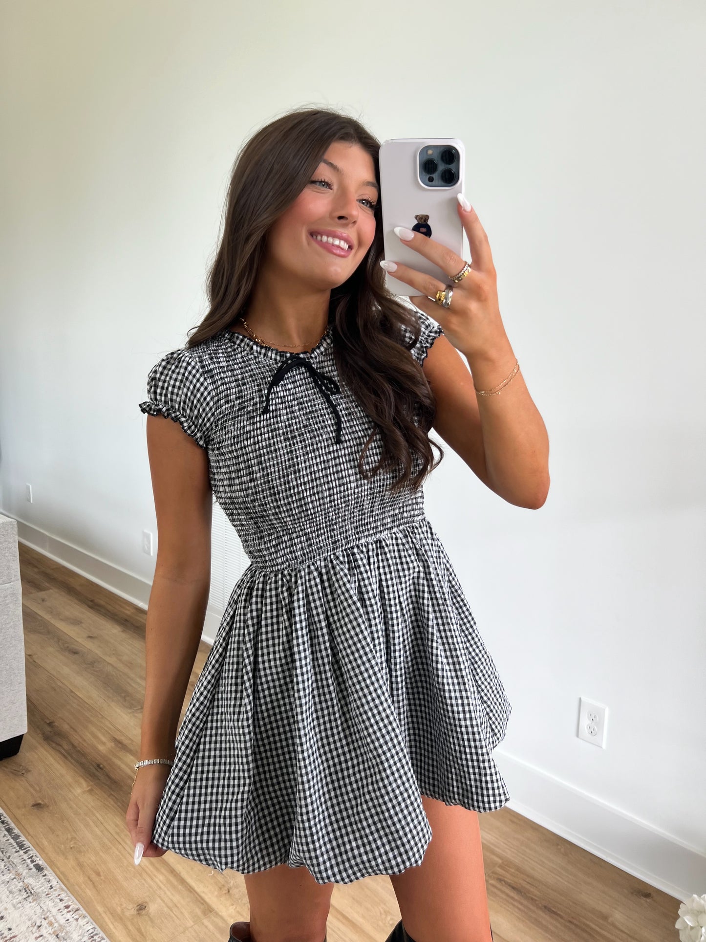 Gingham Bubble Dress (Petite)