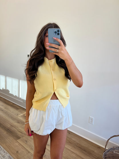 Sunshine Yellow Button Top