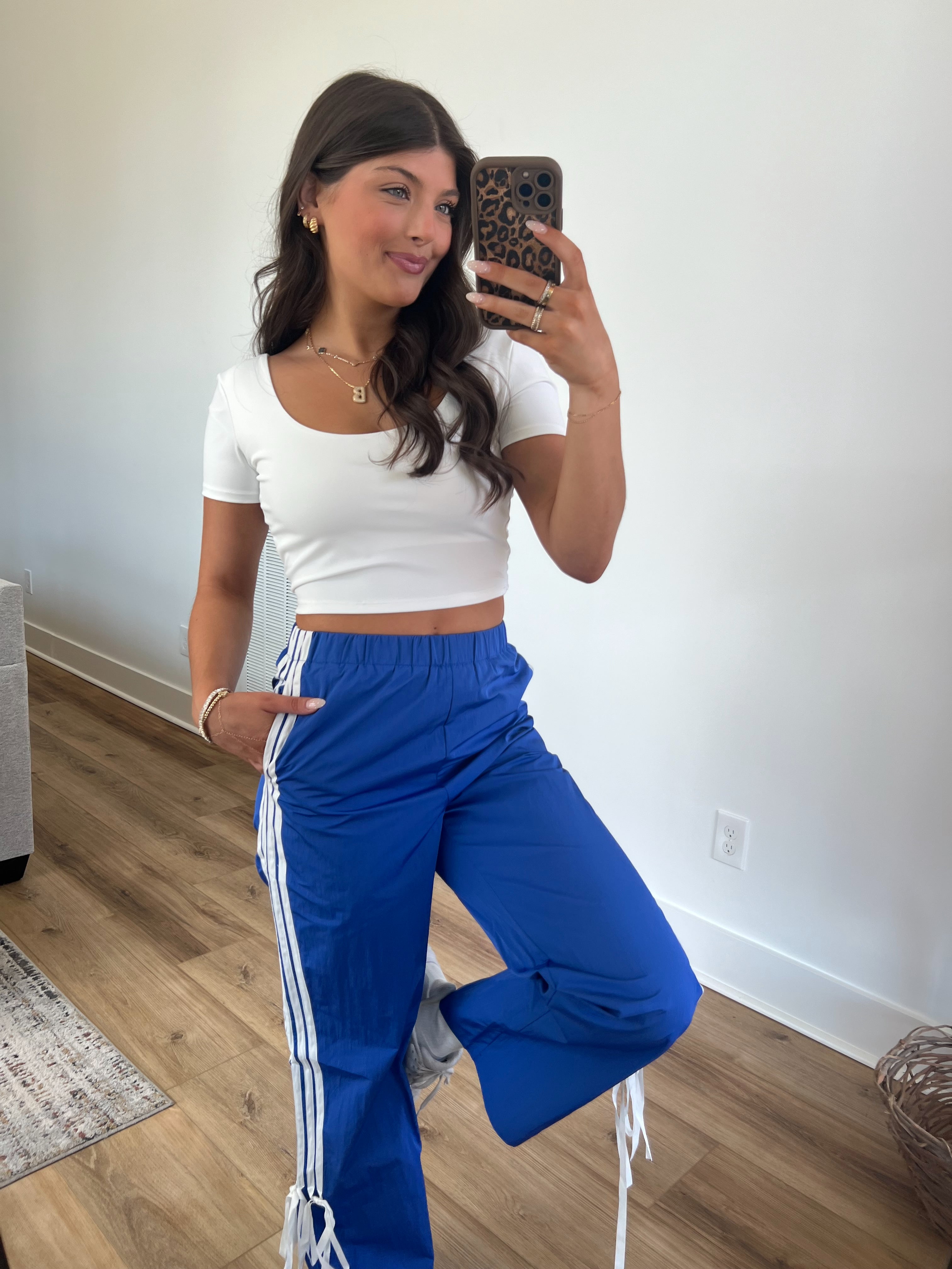 (Blue) Tate Bow Track Pants