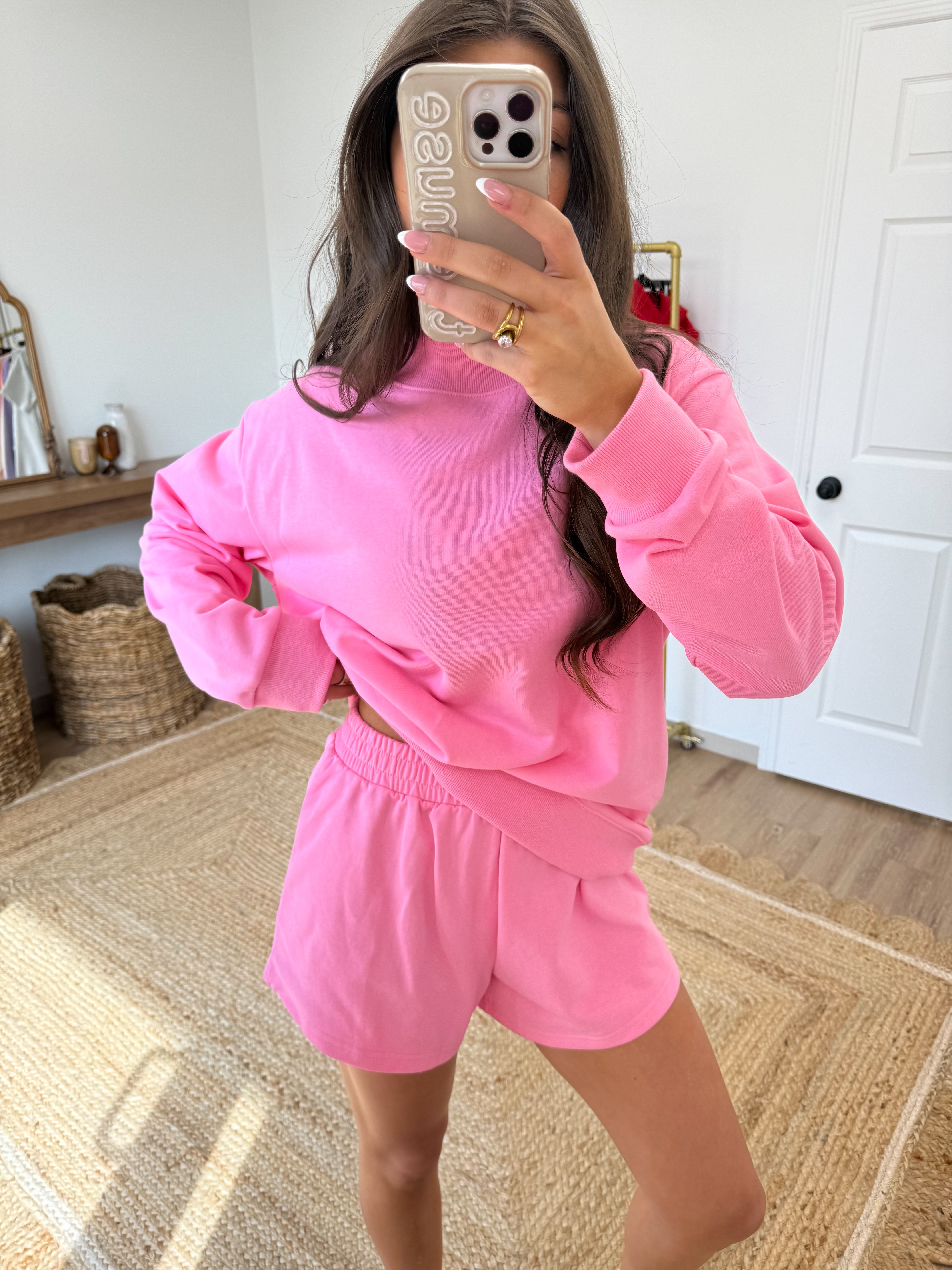 Cotton Candy Pink Mockneck Set