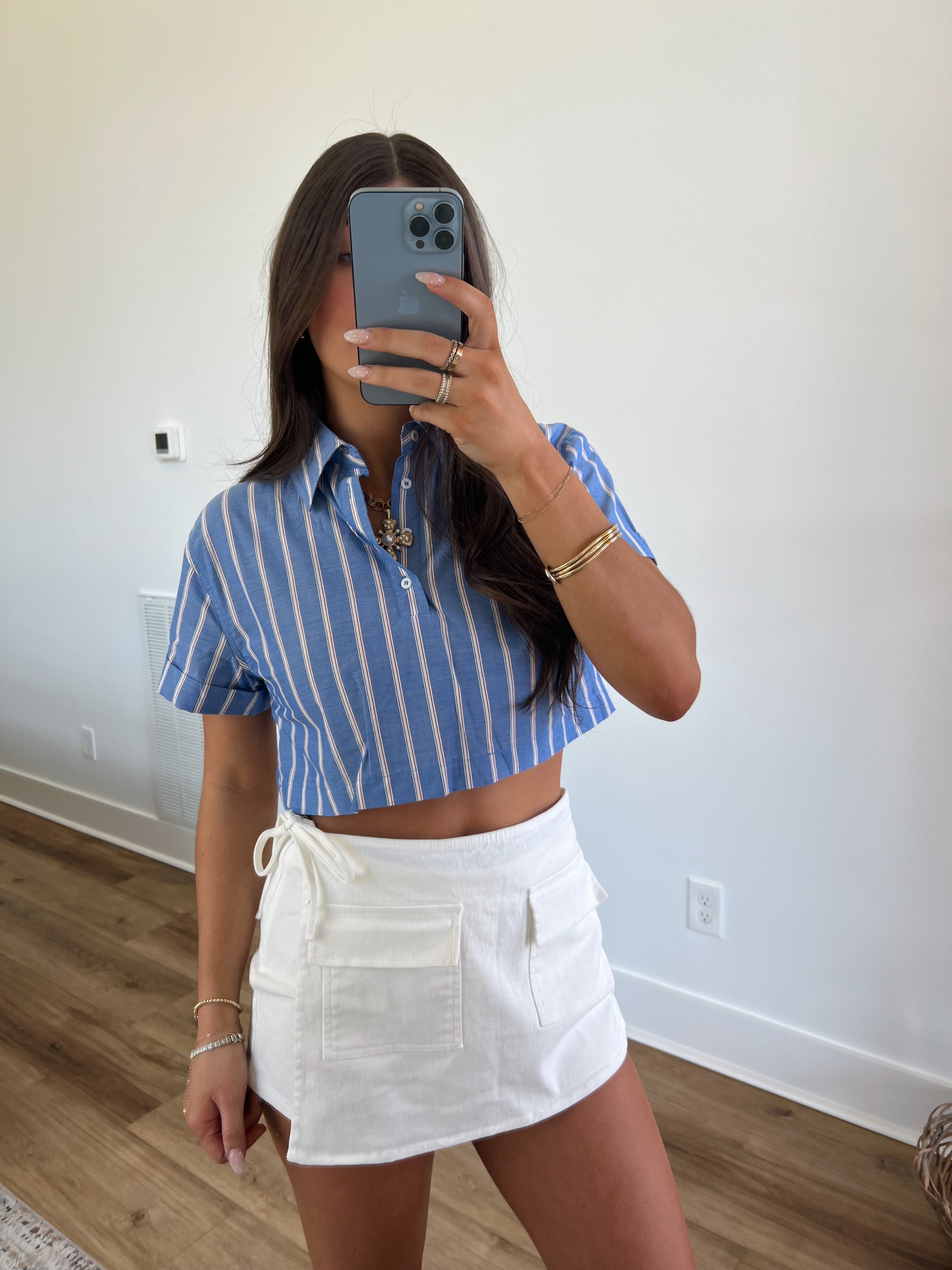 (Blue) Bella Stripe Top