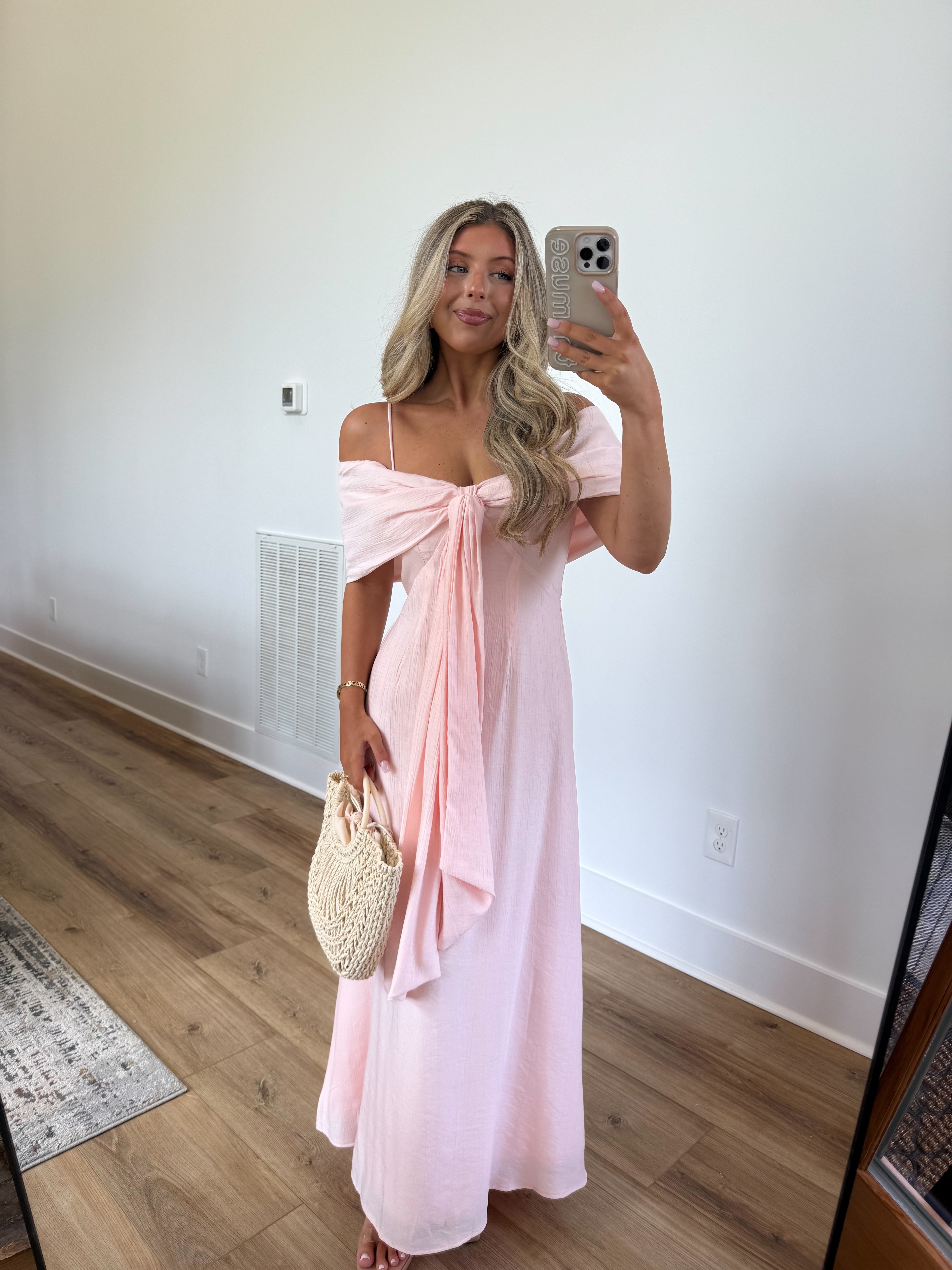 Powder Pink Bow Maxi