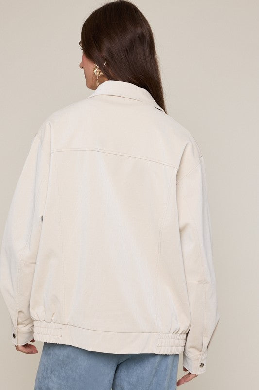 Ecru Leather Jacket