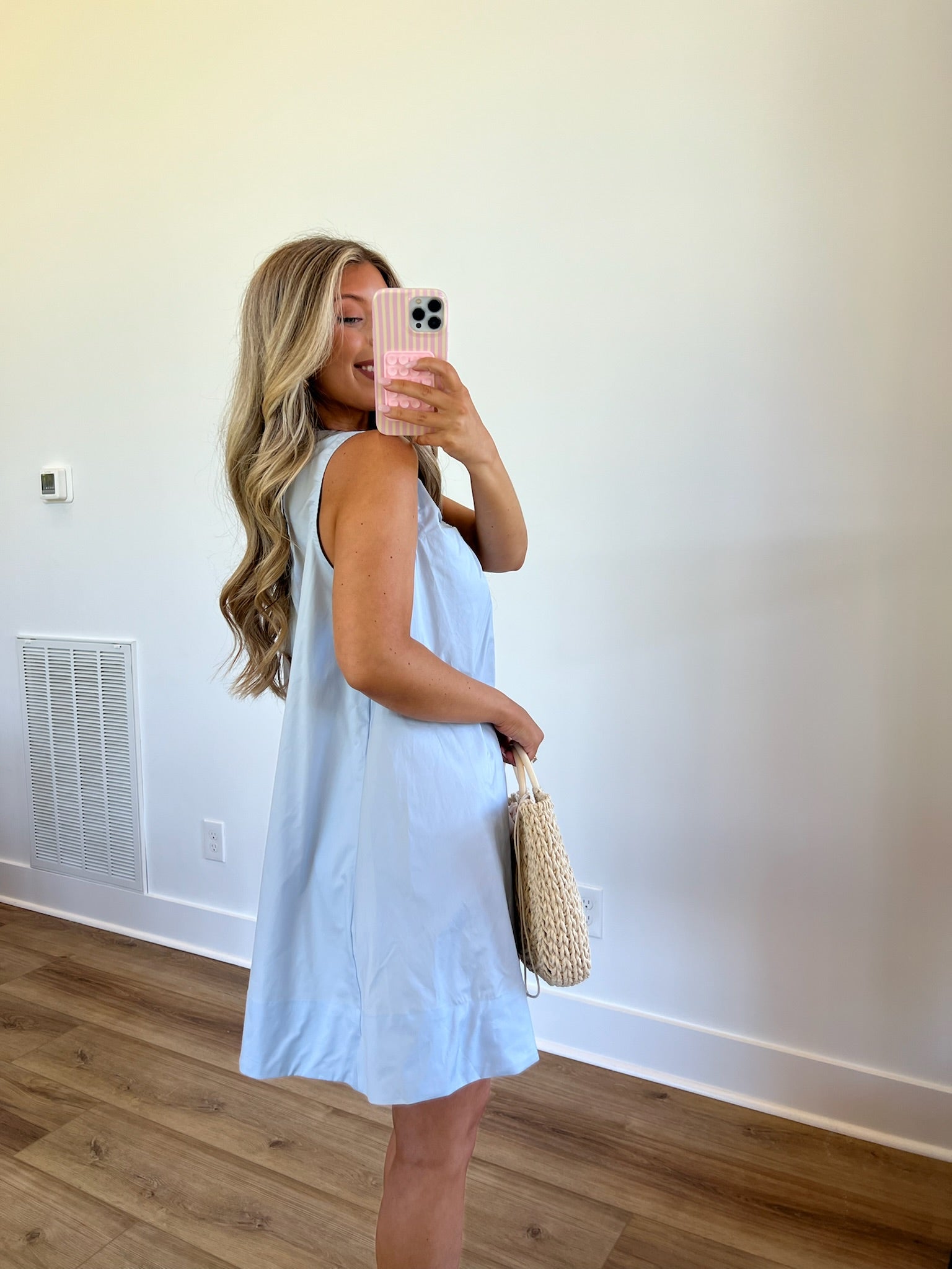 Blue Scoop Neck Mini