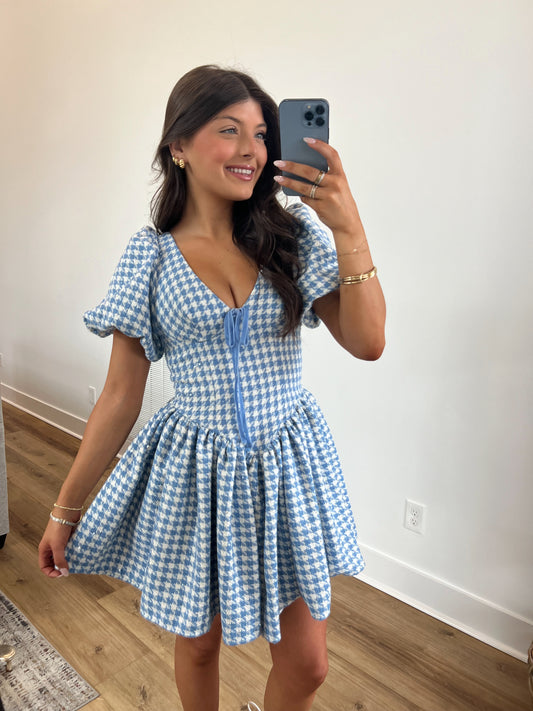 Cinderella Houndstooth Mini Dress