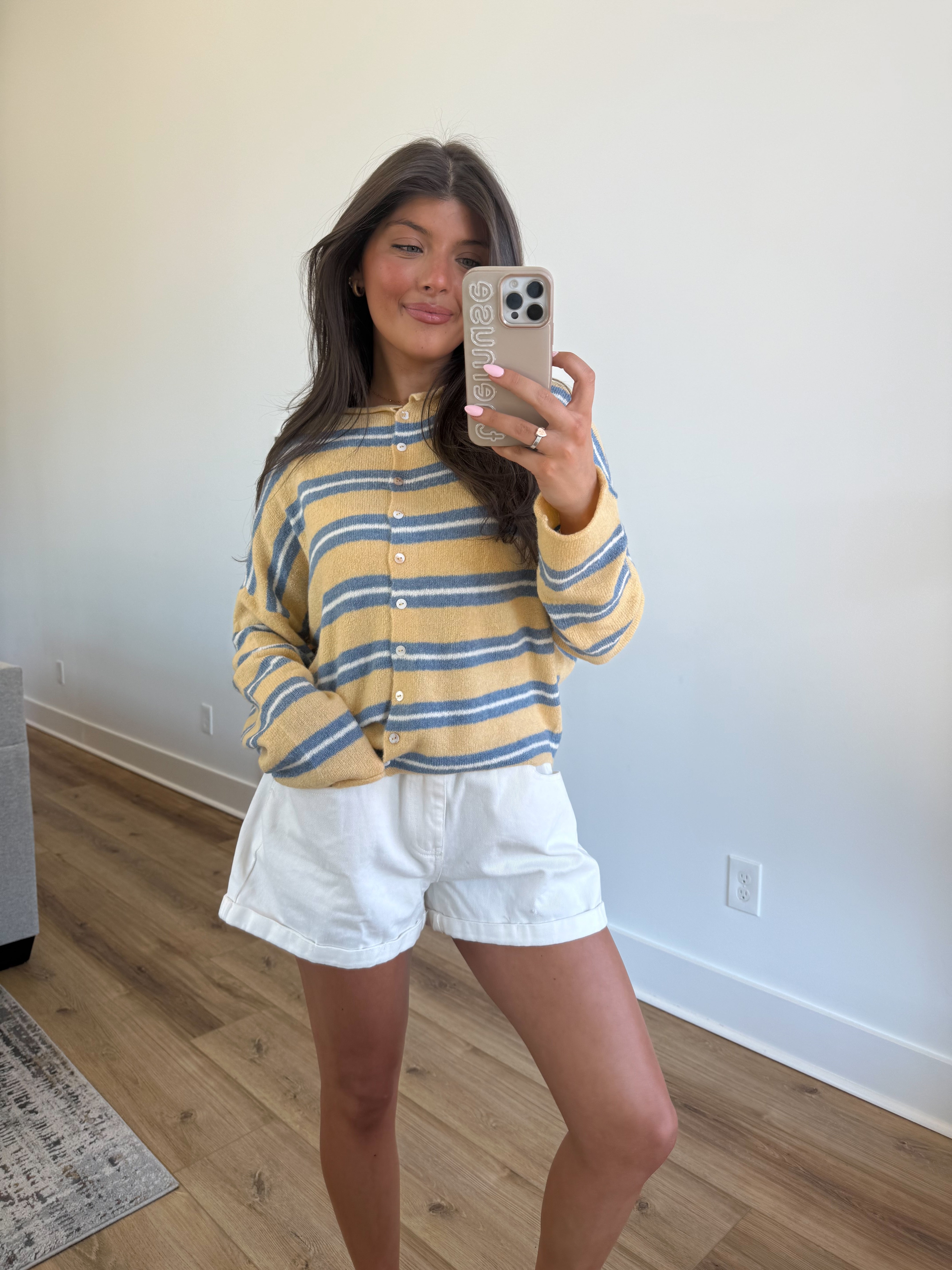 The Stripe Cardigan (Yellow/Blue/Cream)