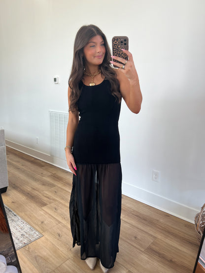 Sheer Skirt Mini Dress