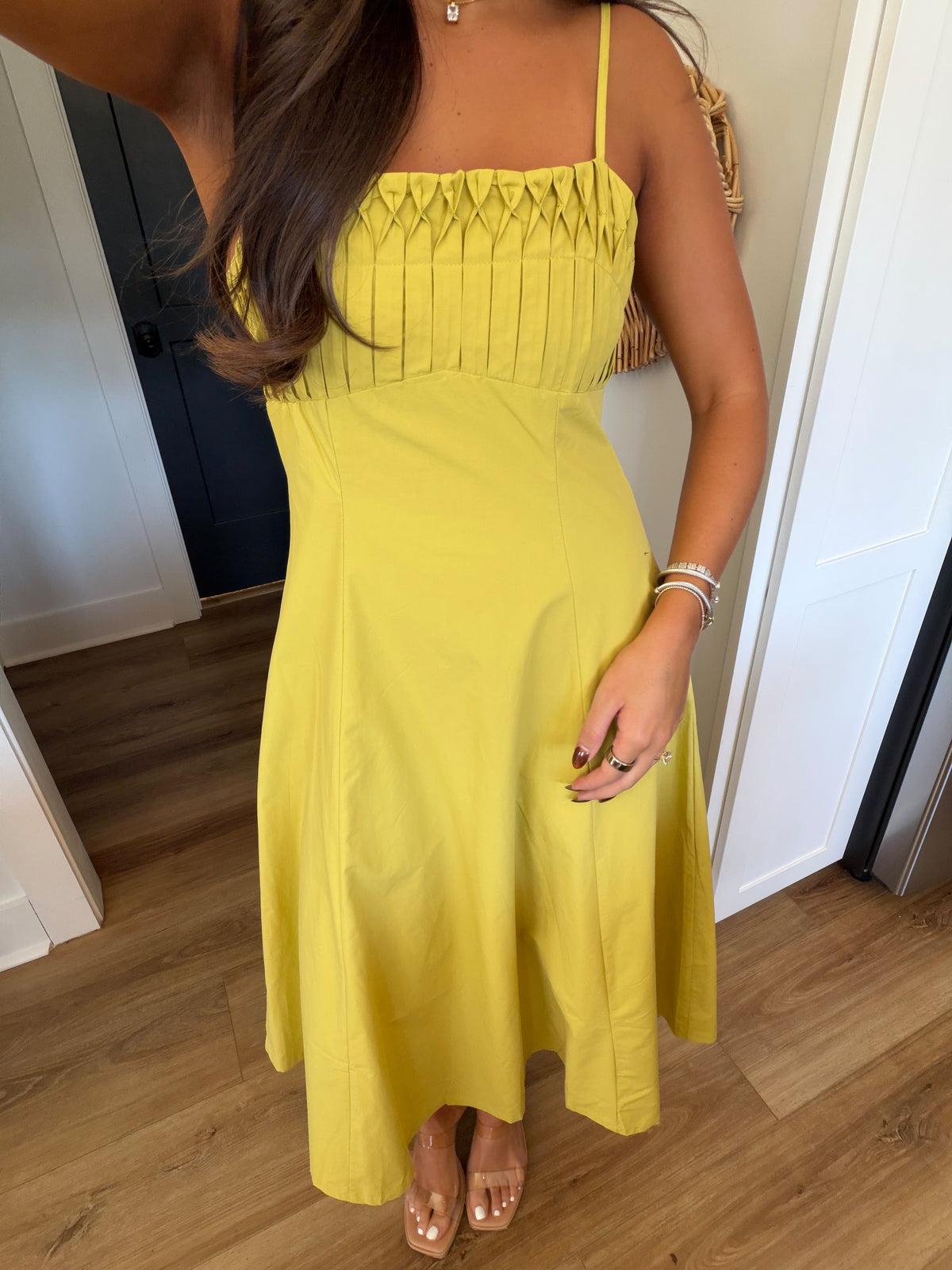 Keepsake Midi Dress (Chartreuse)