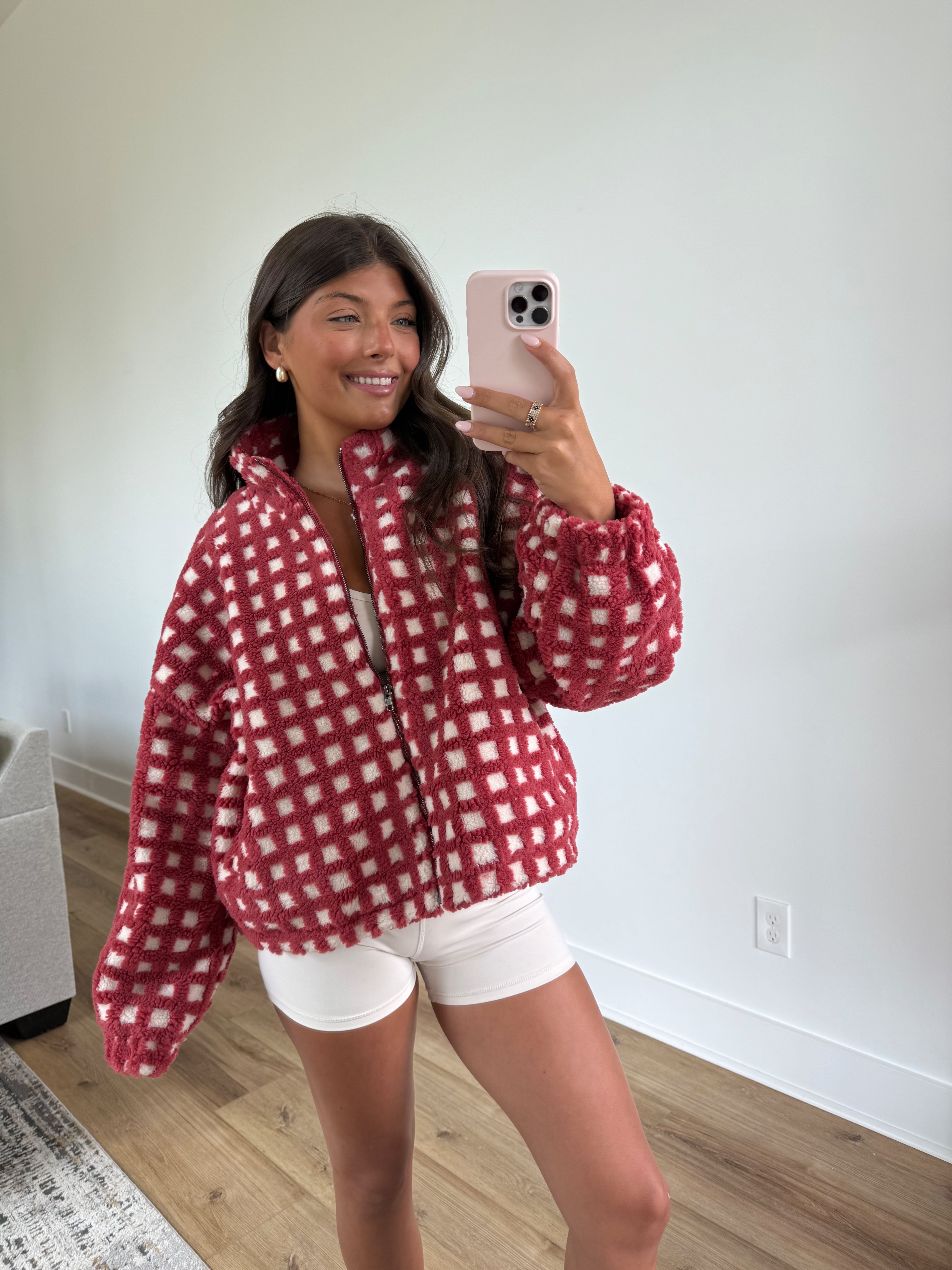 Cherry Check Fleece