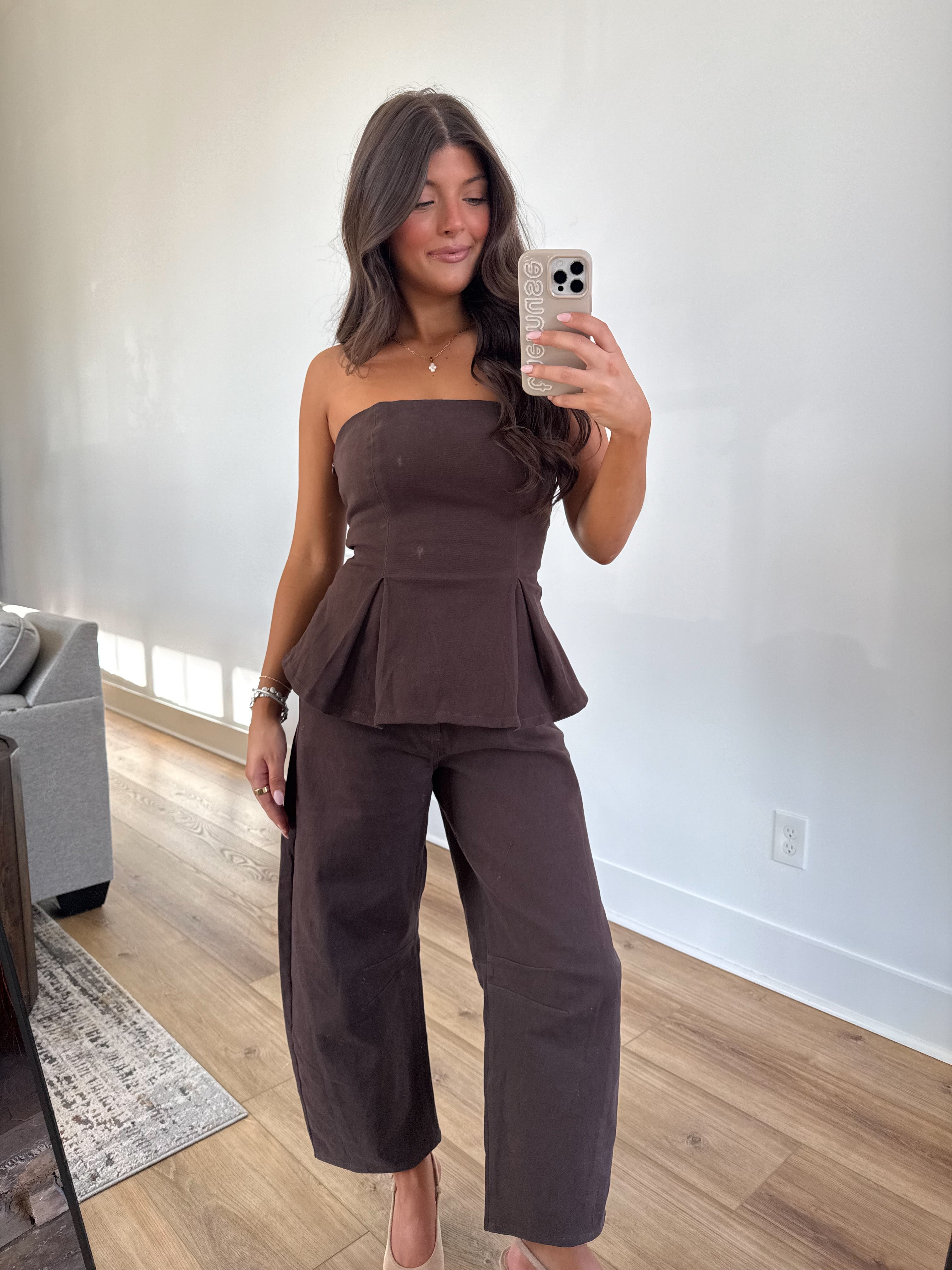 The Cocoa Peplum Set