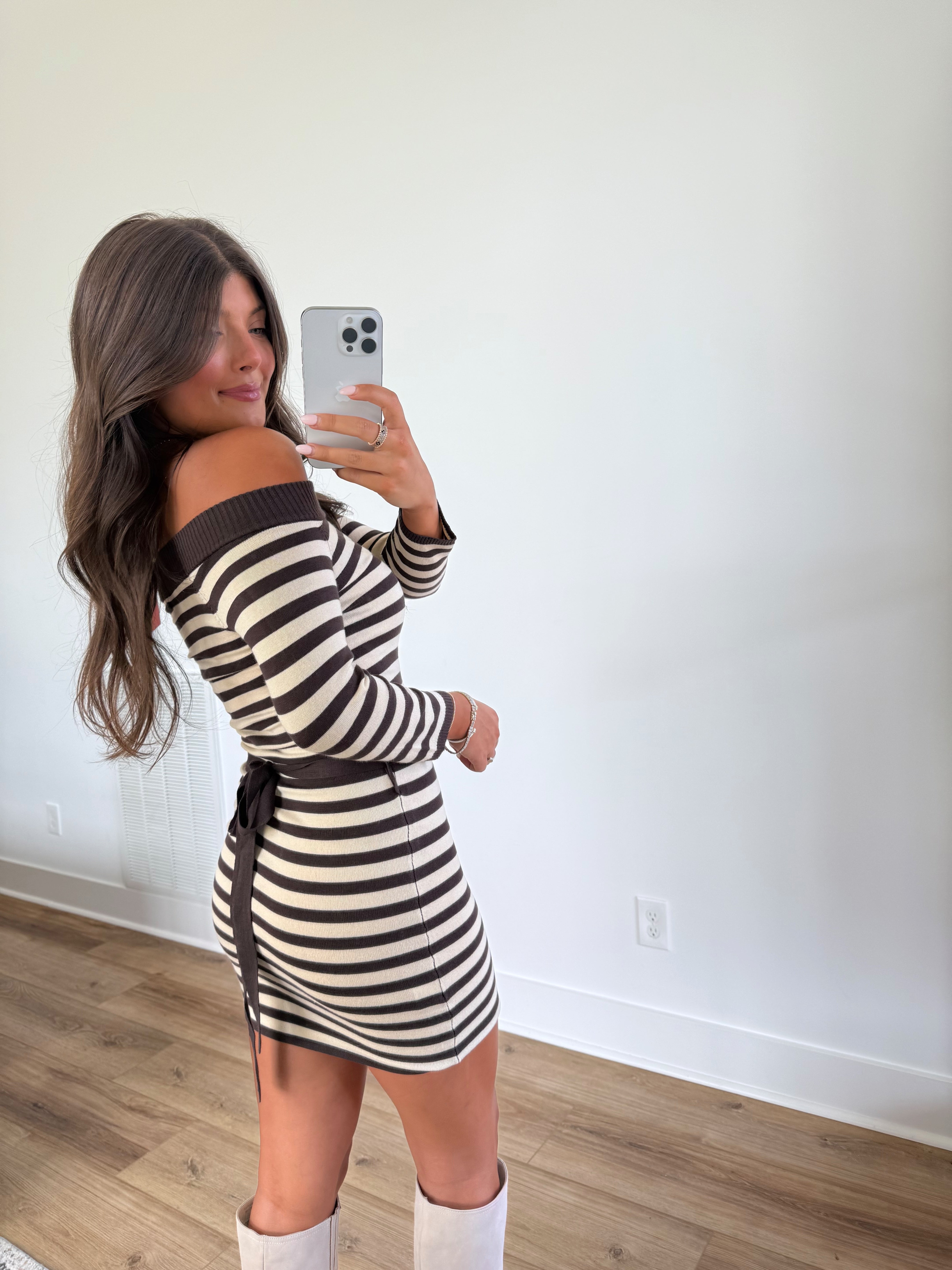 Striped Knit Bodycon Dress