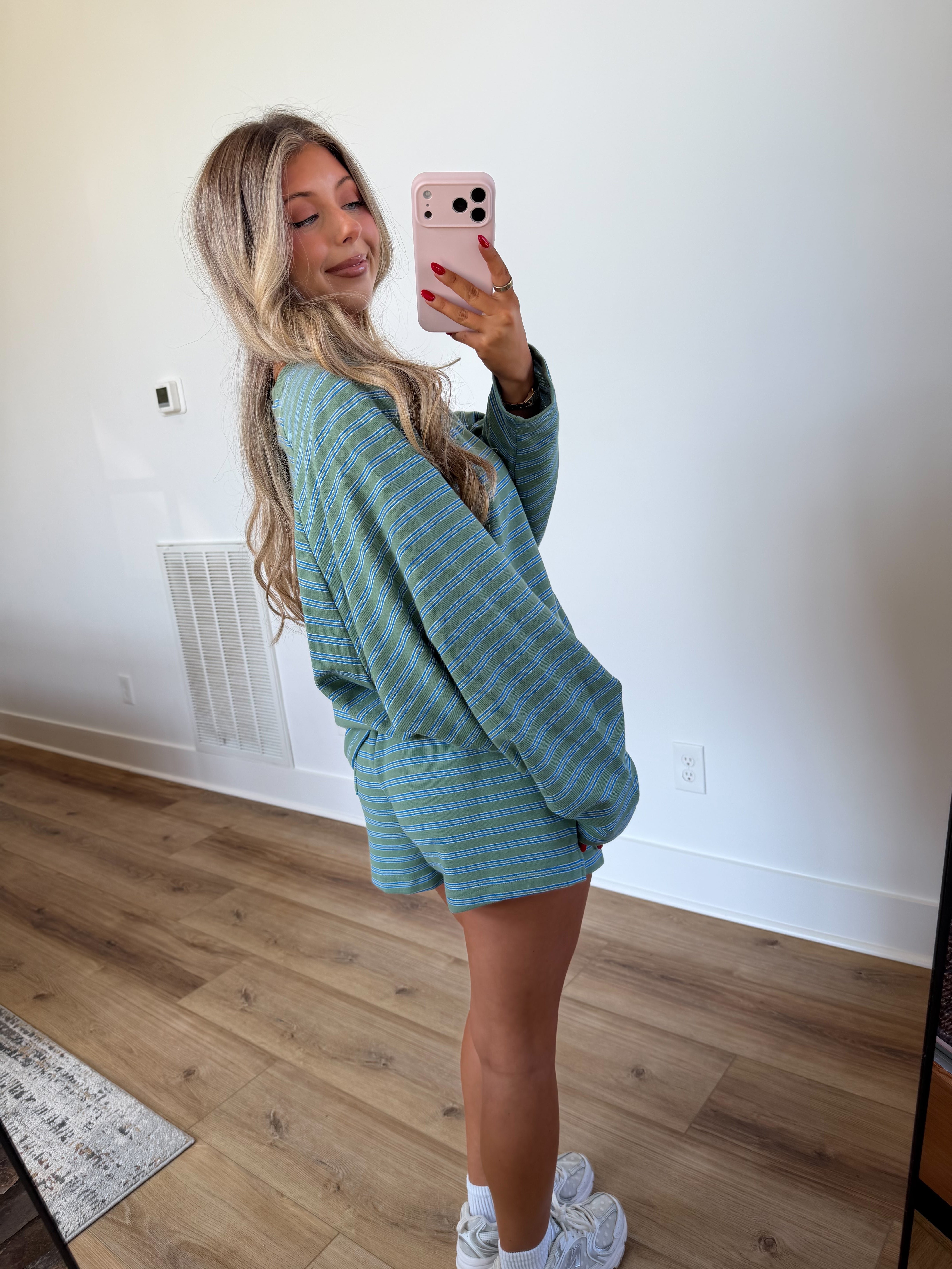 Better in Stripes Set (Sage/Navy)