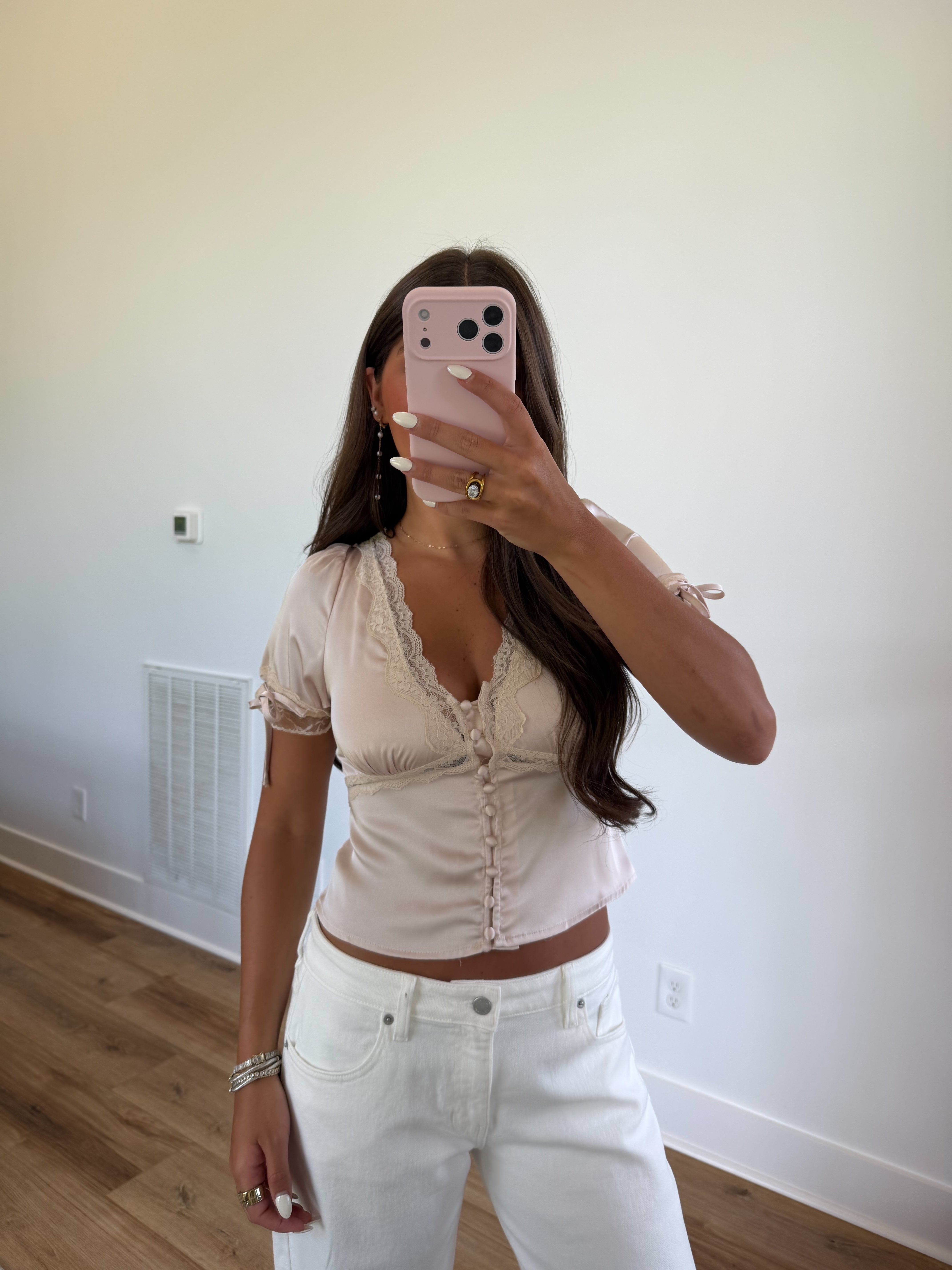 Champagne Satin Top