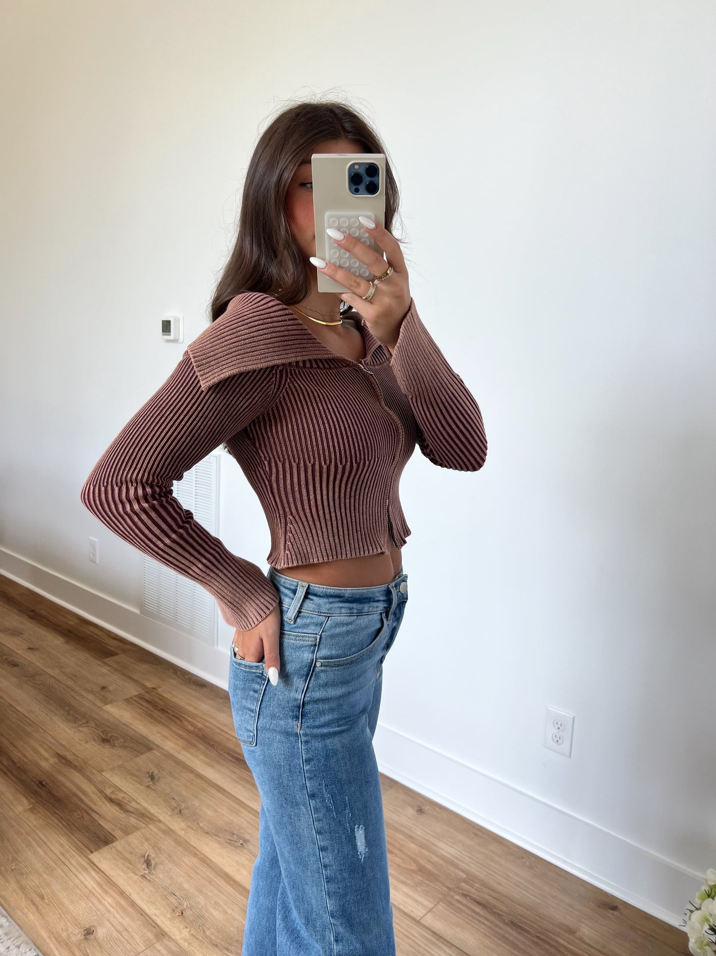 Mineral Wash Sweater Top