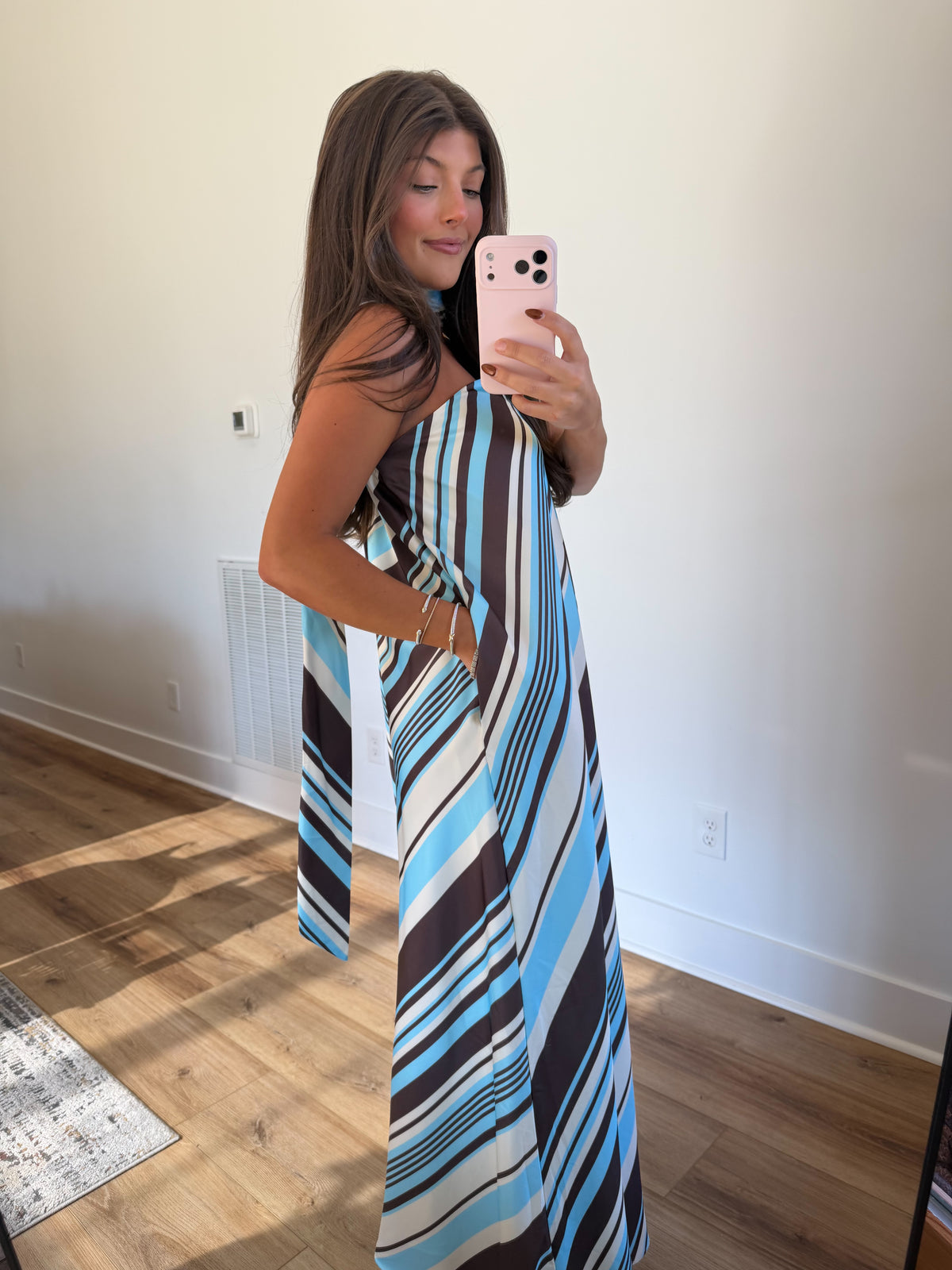 Blue Mocha Swirl Maxi Dress