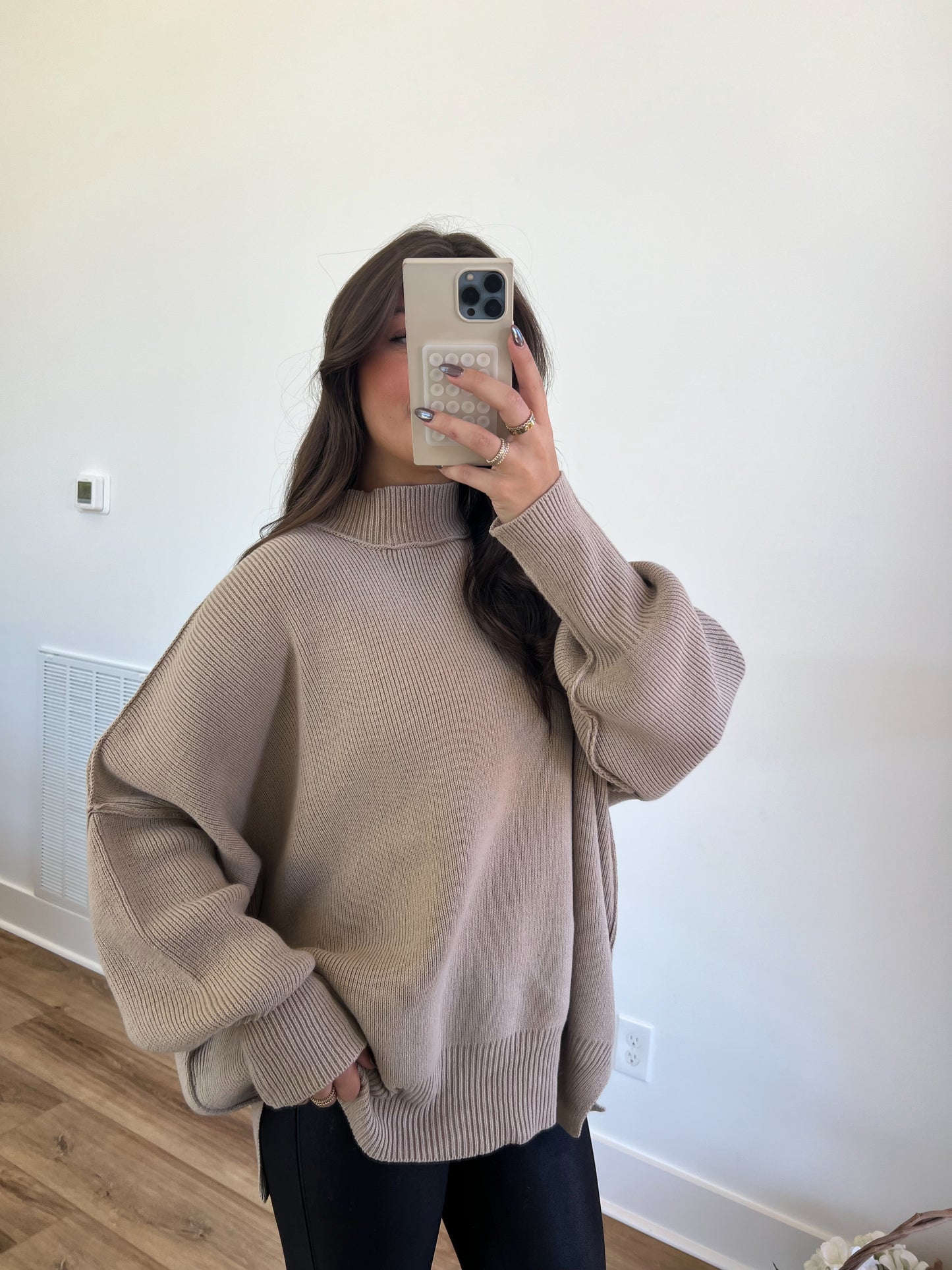 Mocha Essential Oversized Cozy Knit Sweater