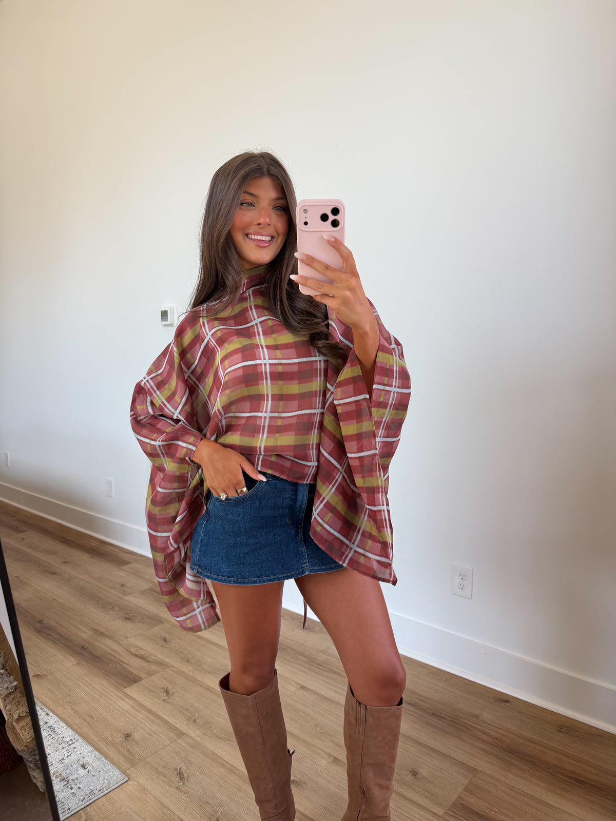 Cider Season Plaid Top