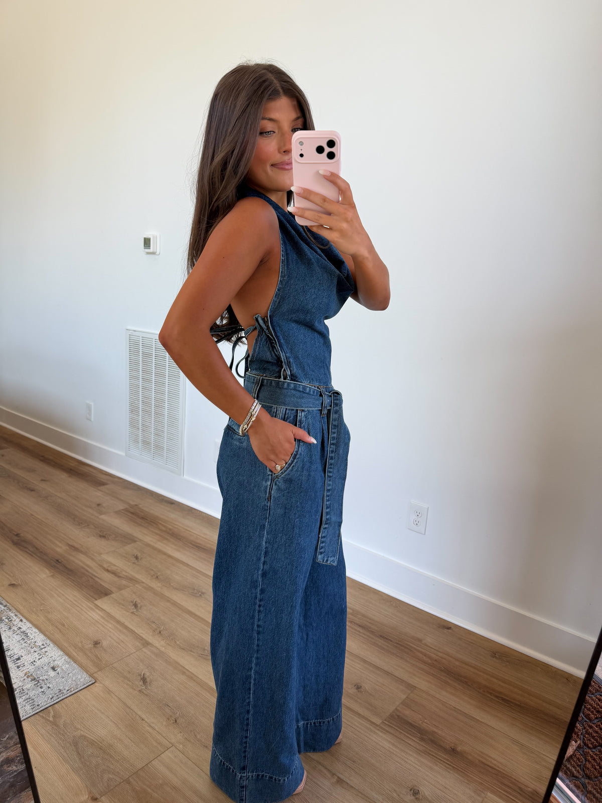 Halter Denim Jumpsuit