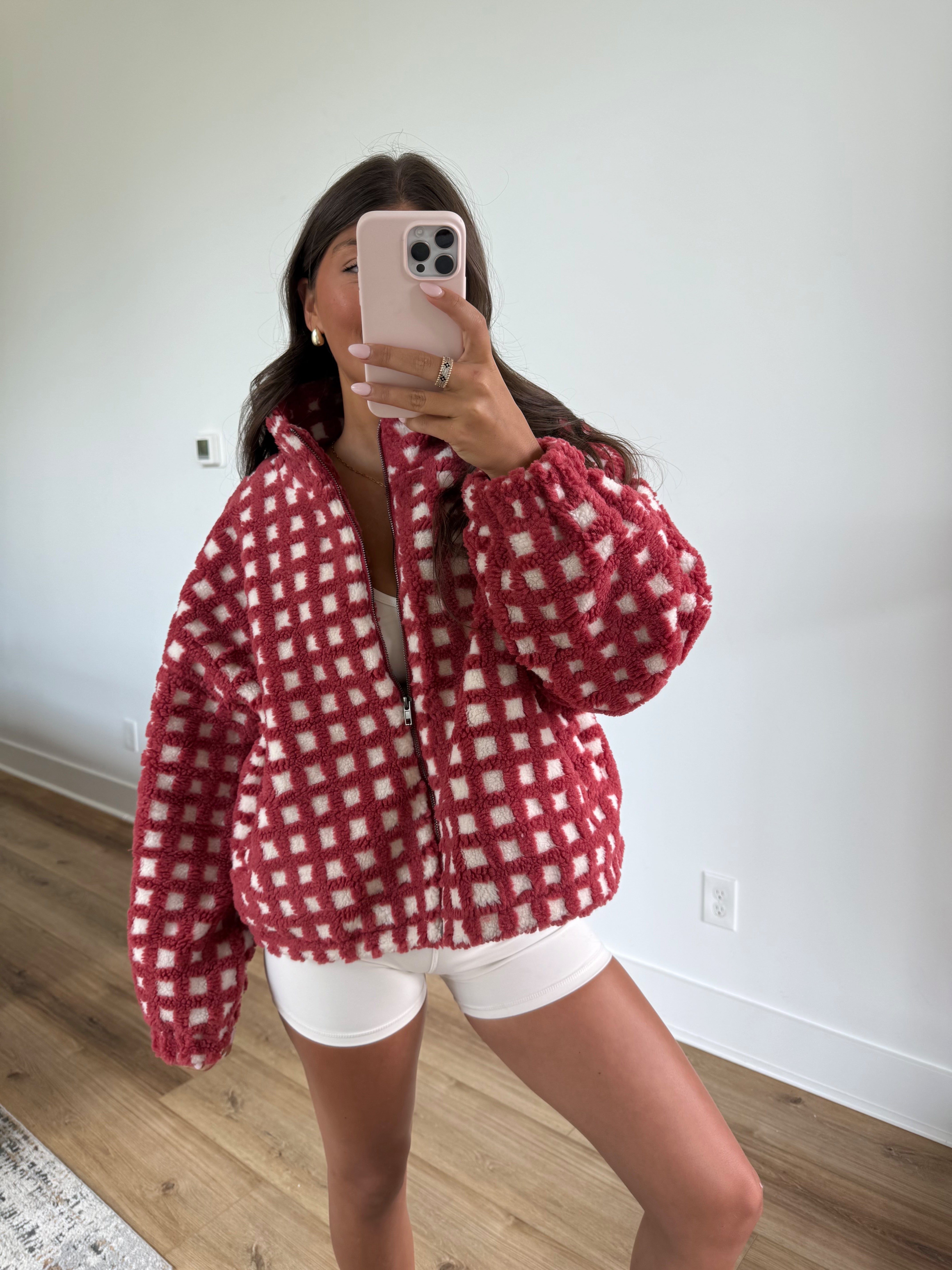 Cherry Check Fleece