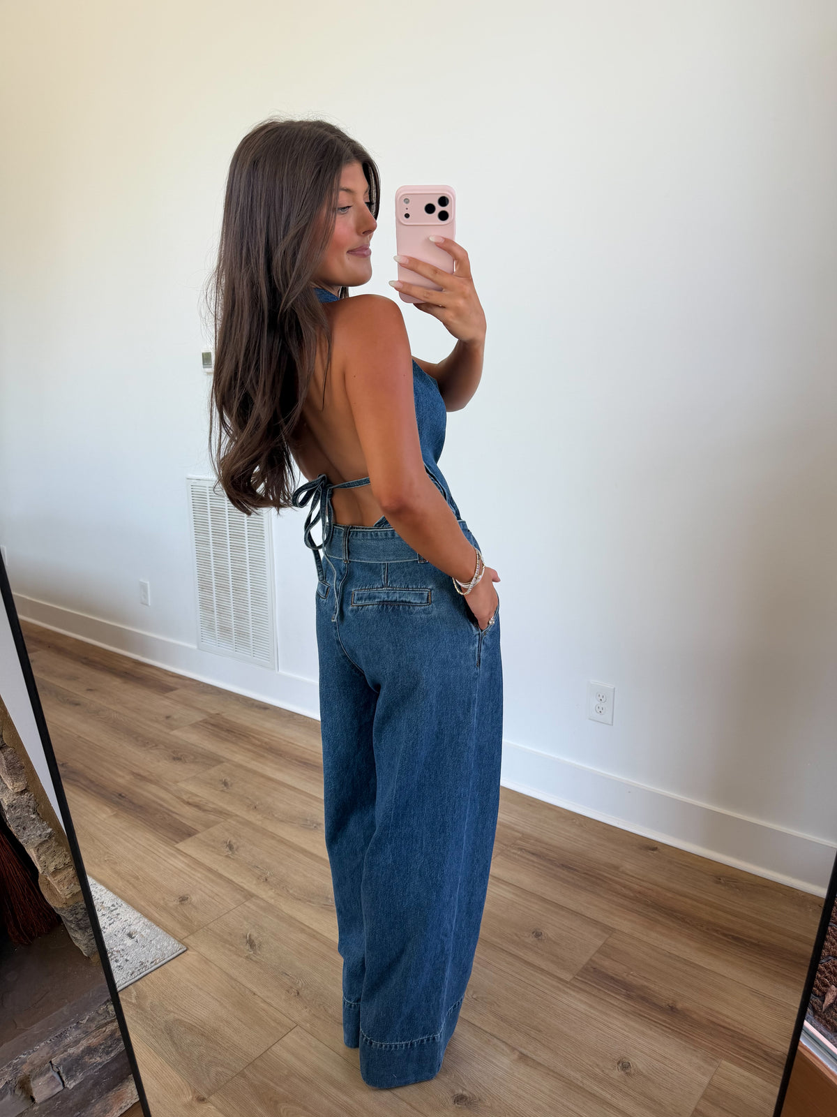 Halter Denim Jumpsuit