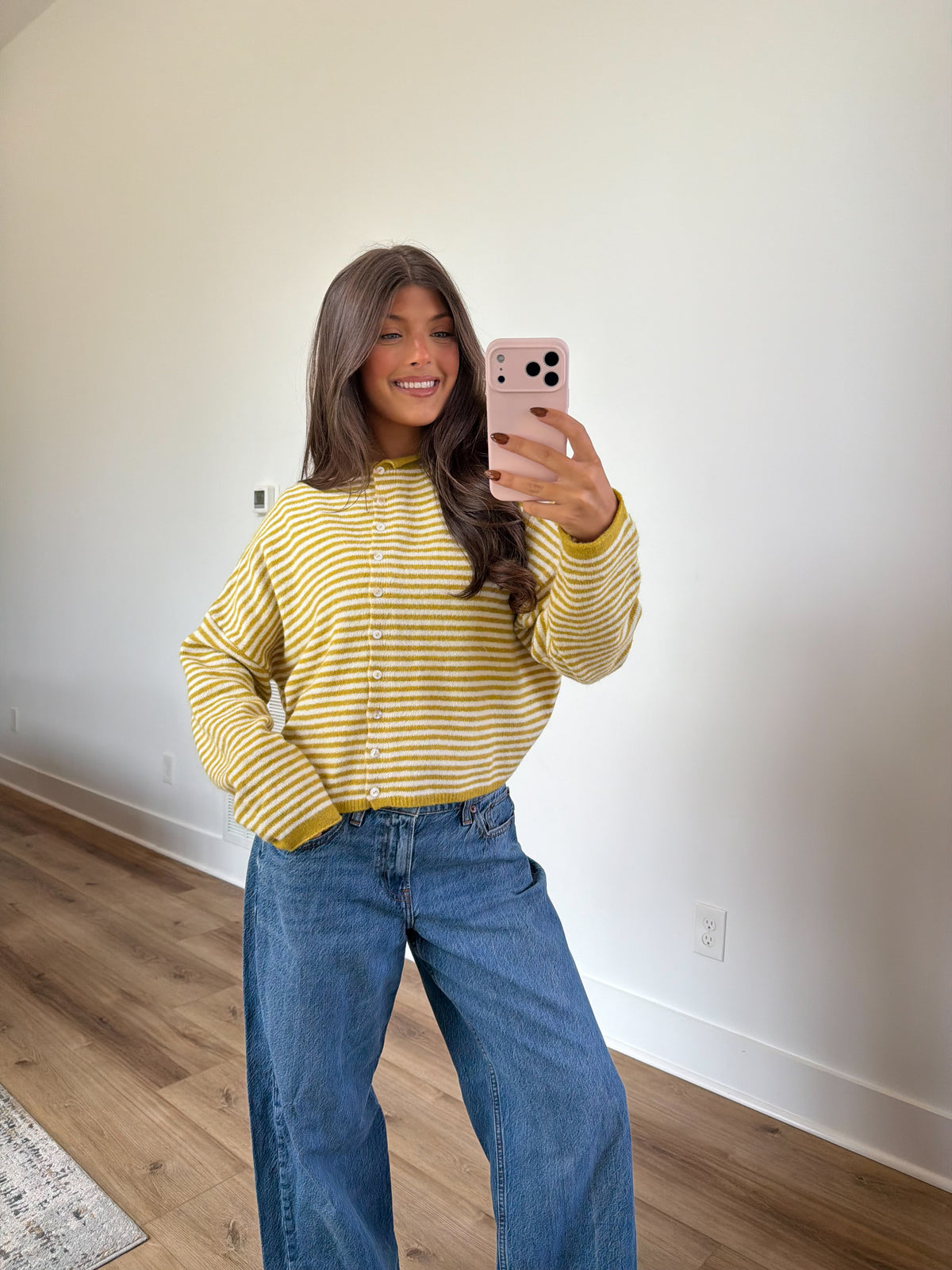 The Stripe Cardigan (Mustard)