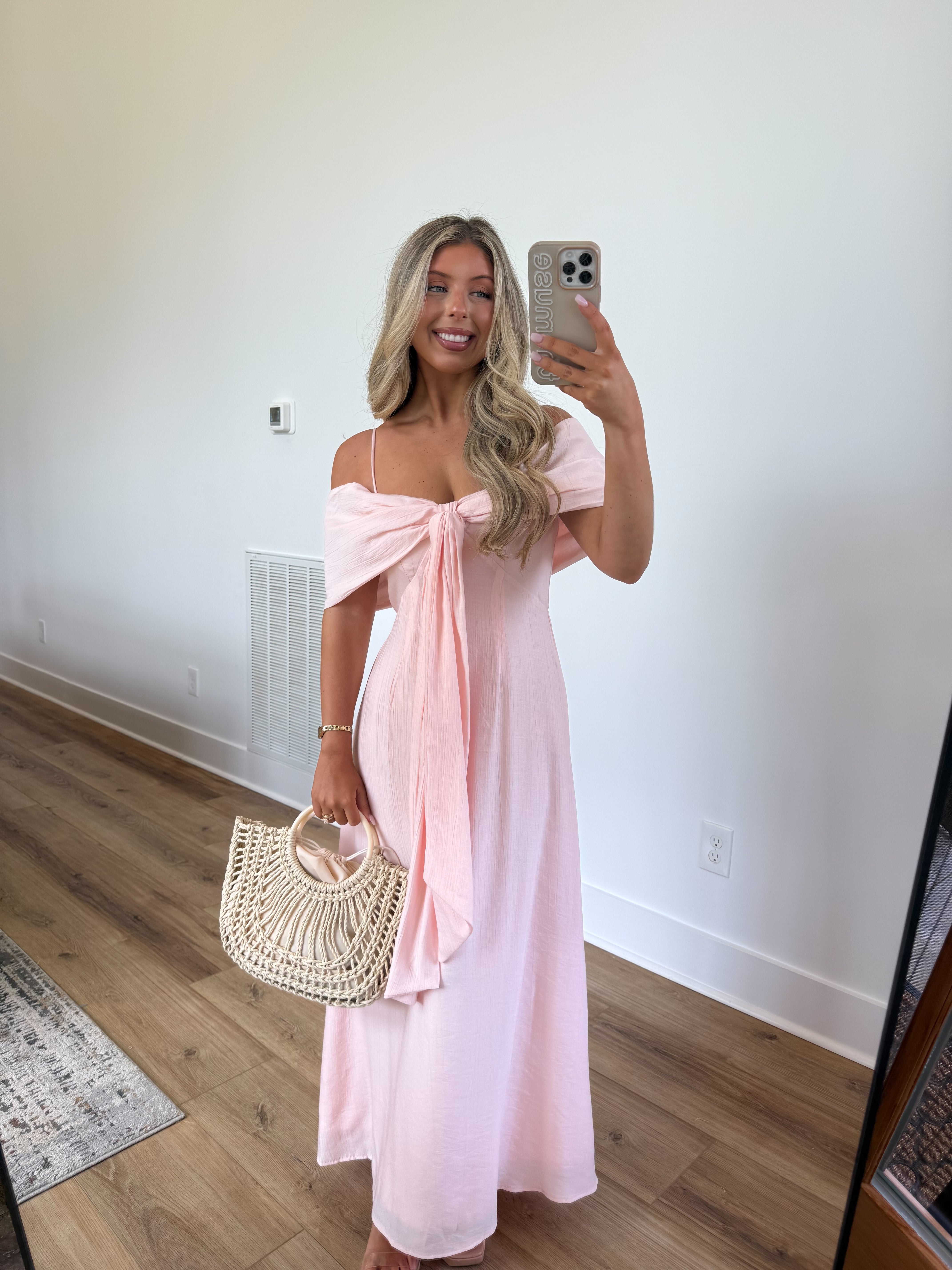 Powder Pink Bow Maxi