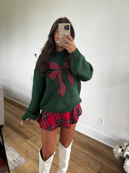 Plaid Ruffle Wrap Skort