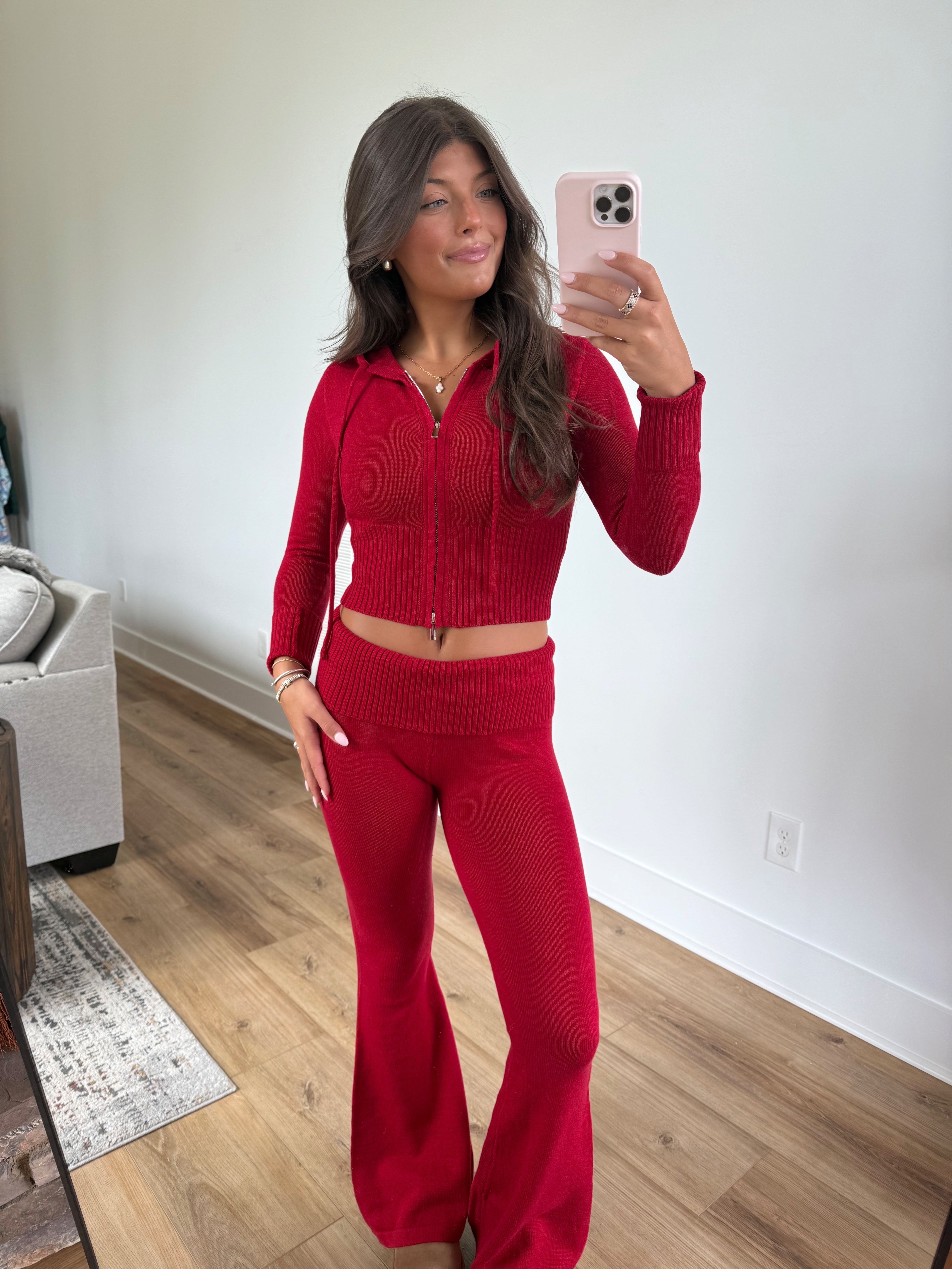 Cherry Knit Foldover Set